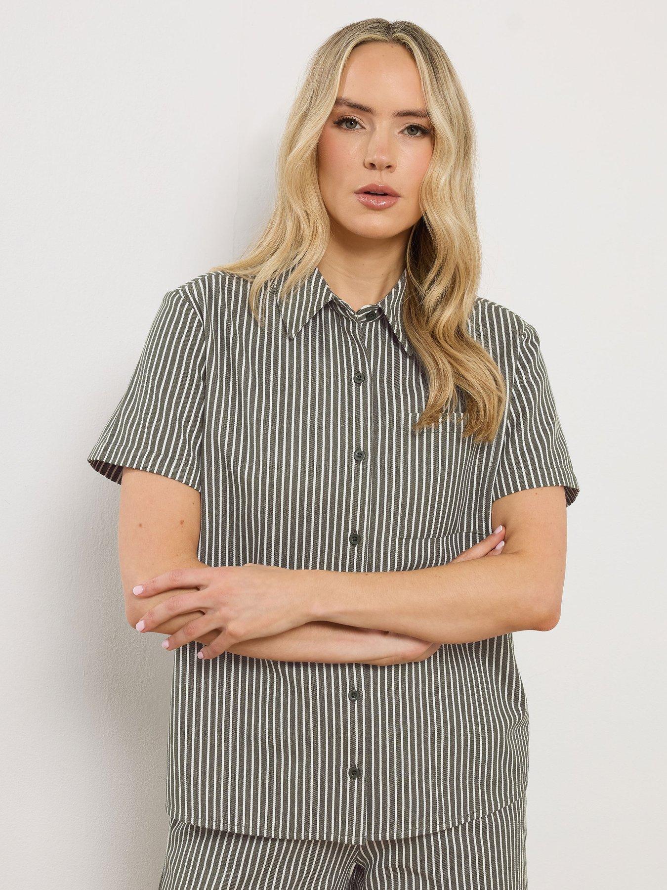 Image 4 of 6 of Long Tall Sally Stripe Button Shirt - Green