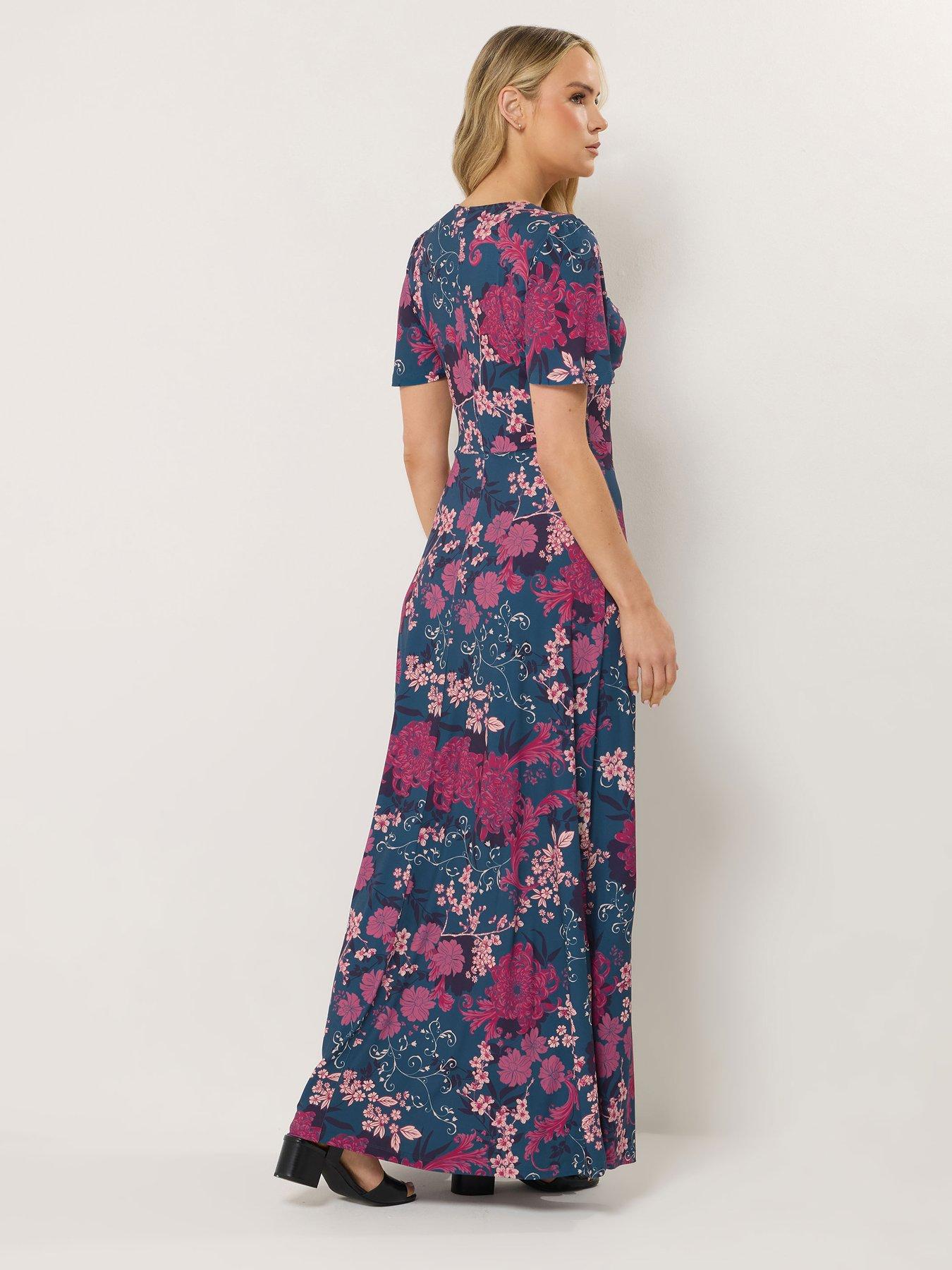 Image 2 of 4 of Long Tall Sally Floral Twist Front Dress - Blue