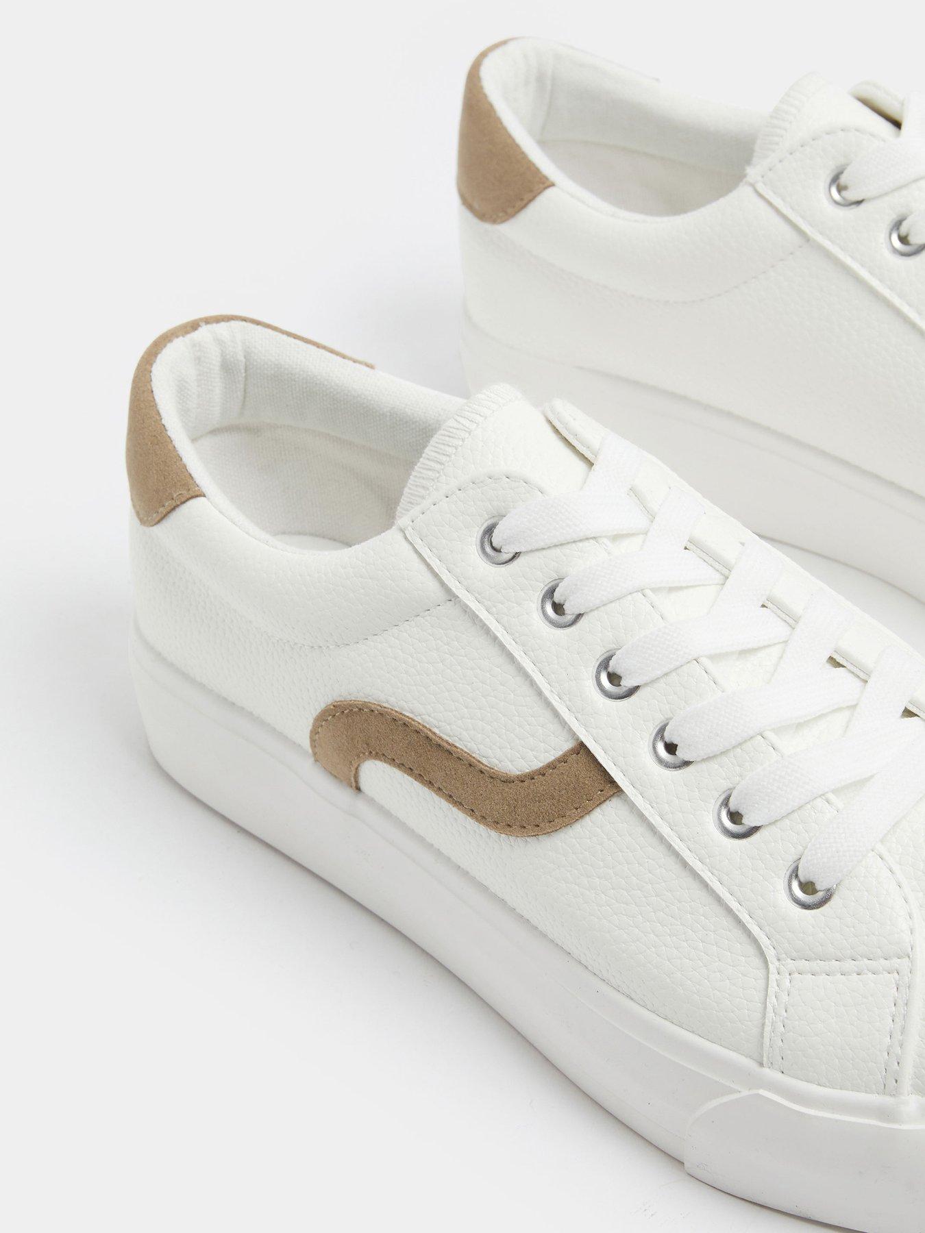 Image 4 of 4 of Yours Extra Wide Fit Swoosh Side Slab Trainers