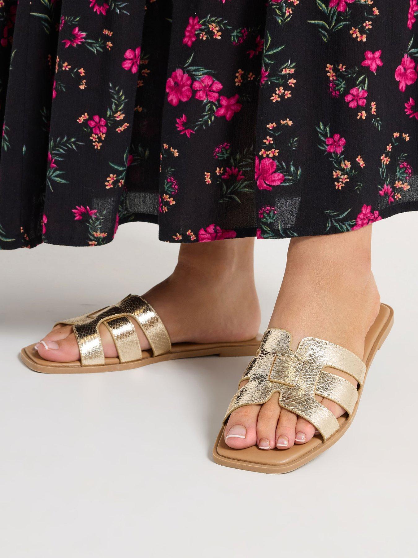 Image 1 of 4 of Yours Extra Wide Fit Cut Out Mule Sandal