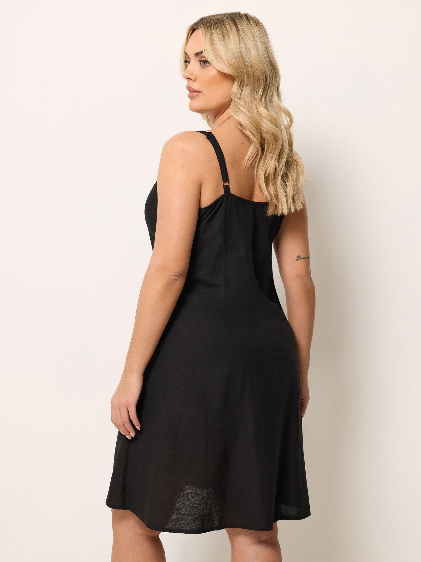yours-curve-linen-swing-dress-blackstillFront