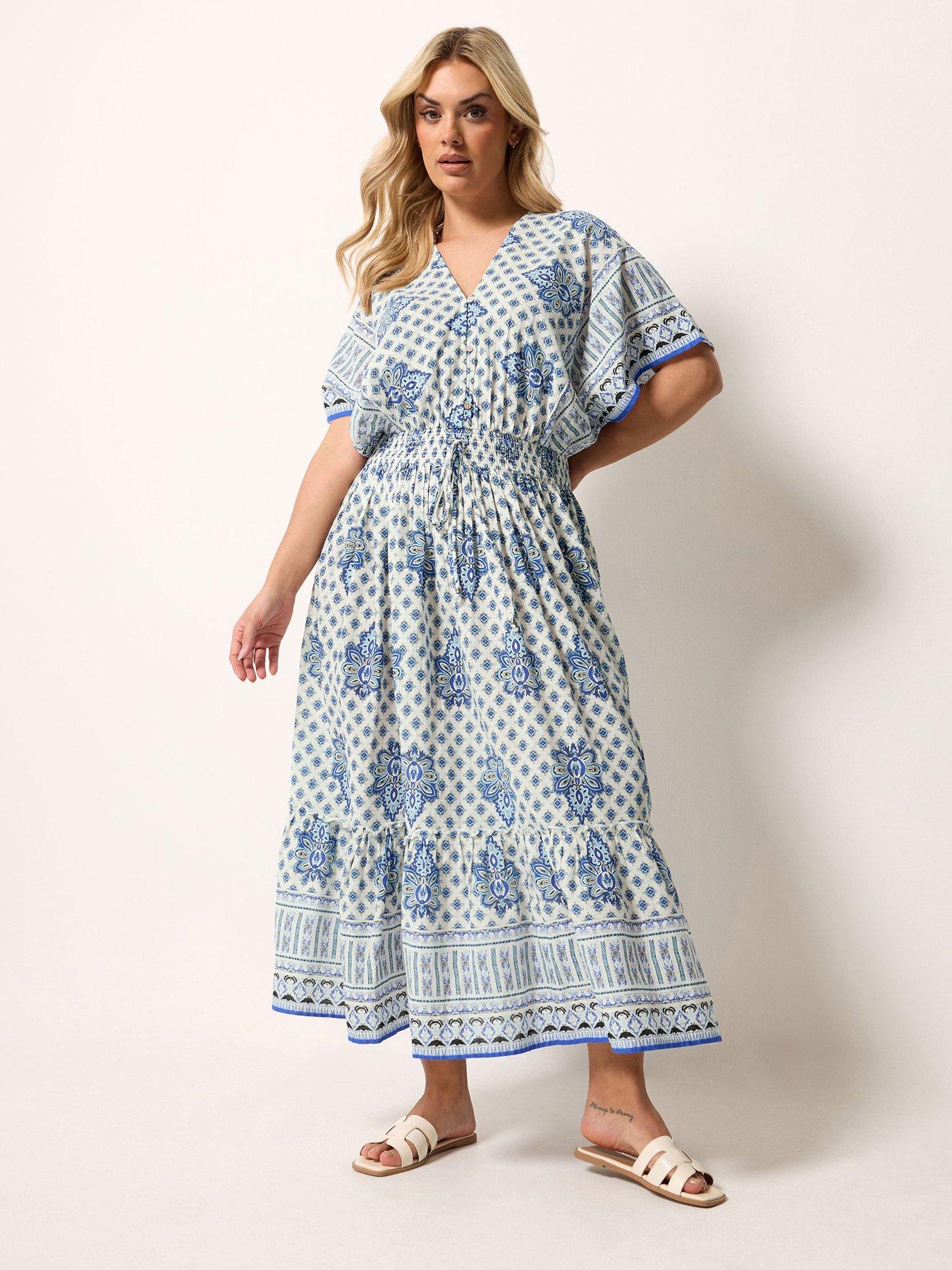 yours-curve-cotton-boho-maxi-dress-bluefront