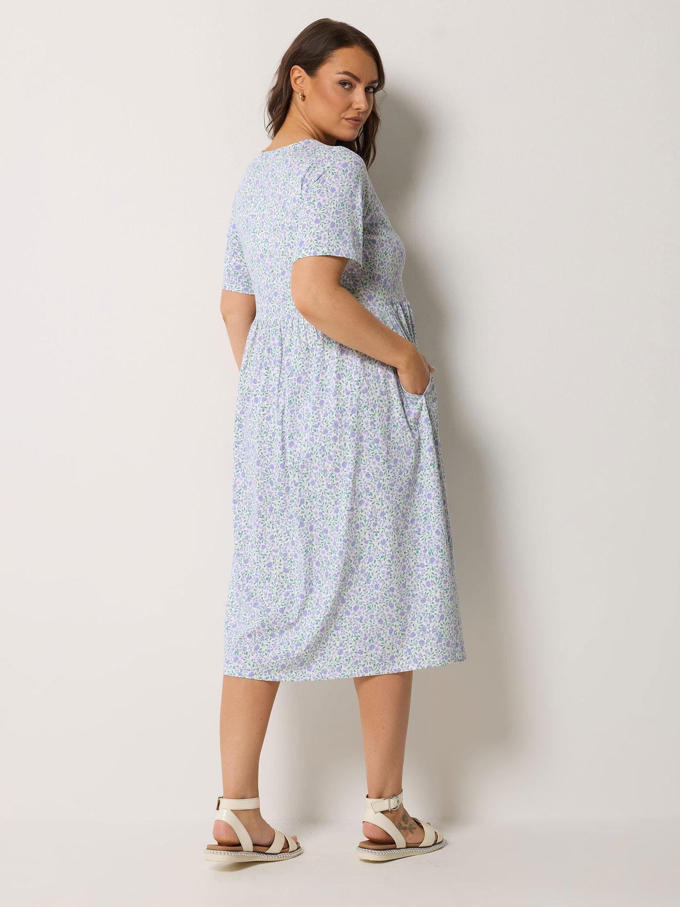 Image 2 of 4 of Yours Curve Bow Print Throw On Dress