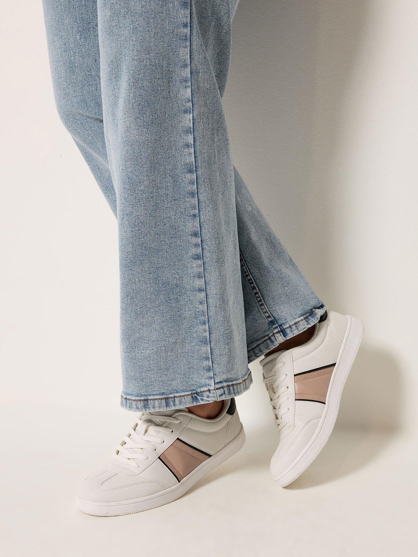 Image 1 of 4 of Yours Extra Wide Fit Slim Sole Panneled Trainer