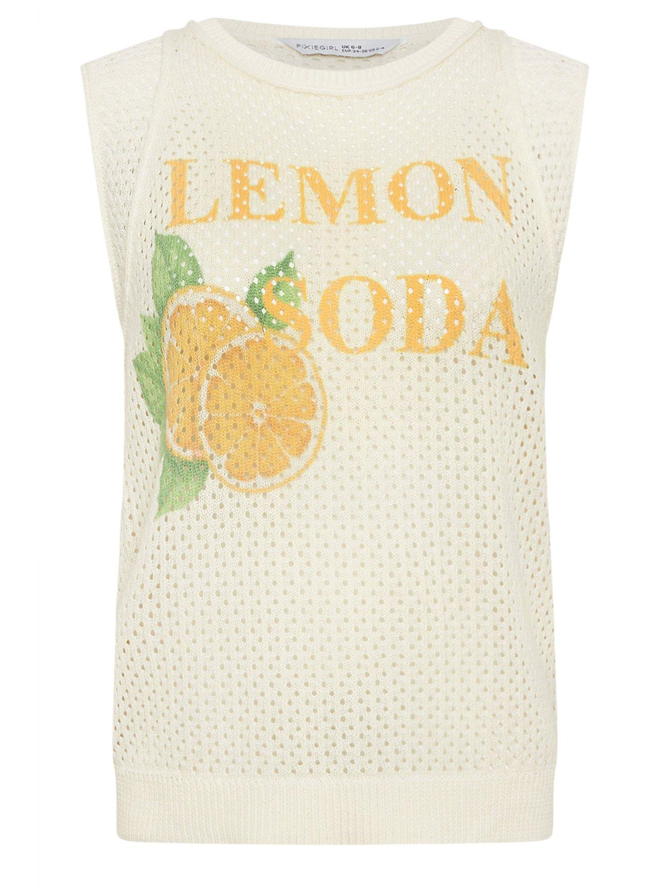 Image 5 of 5 of PixieGirl Petite Lemon Crochet Tank Top