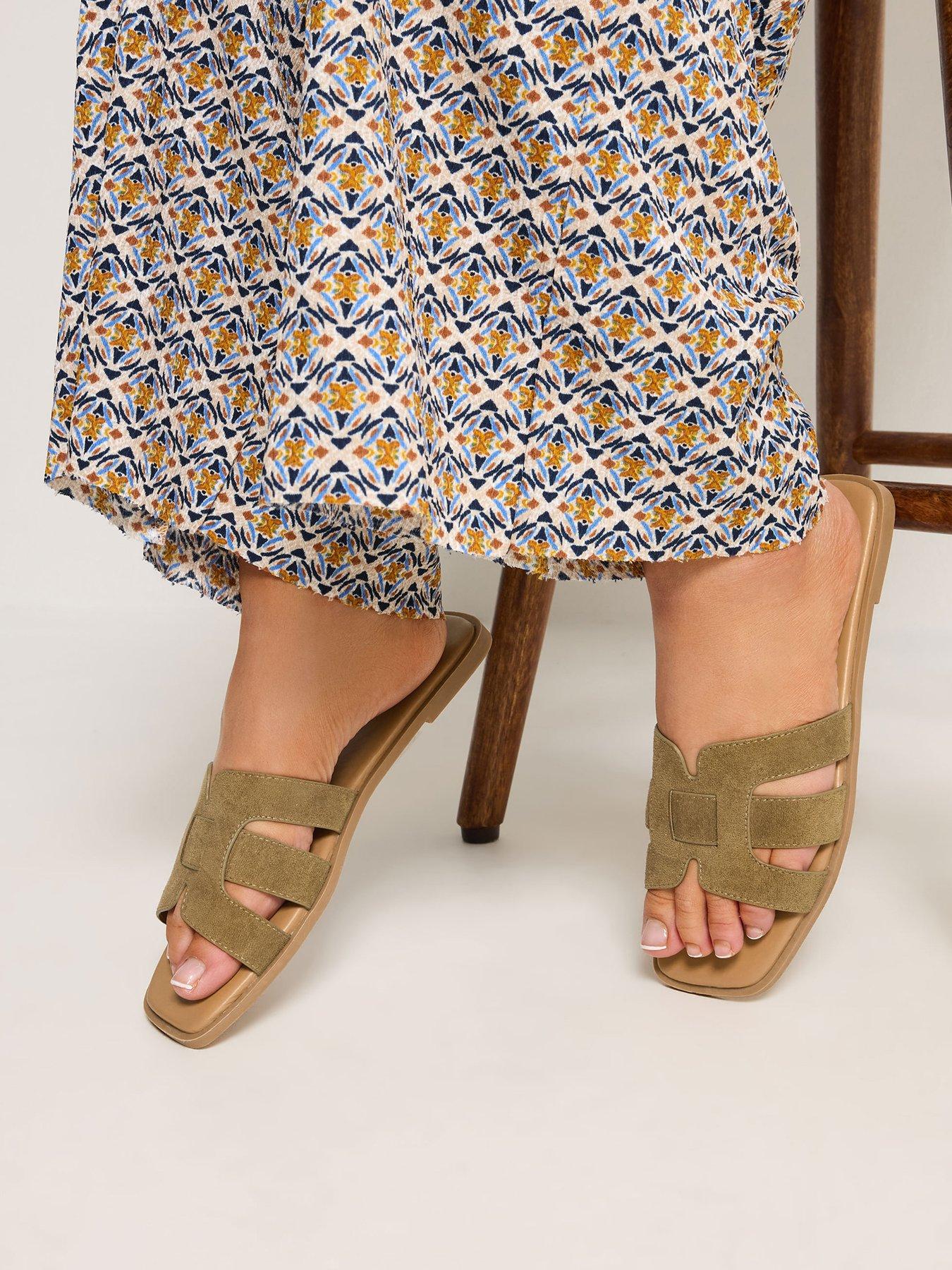 Image 1 of 4 of Yours Extra Wide Fit Cut Out Mule Sandal