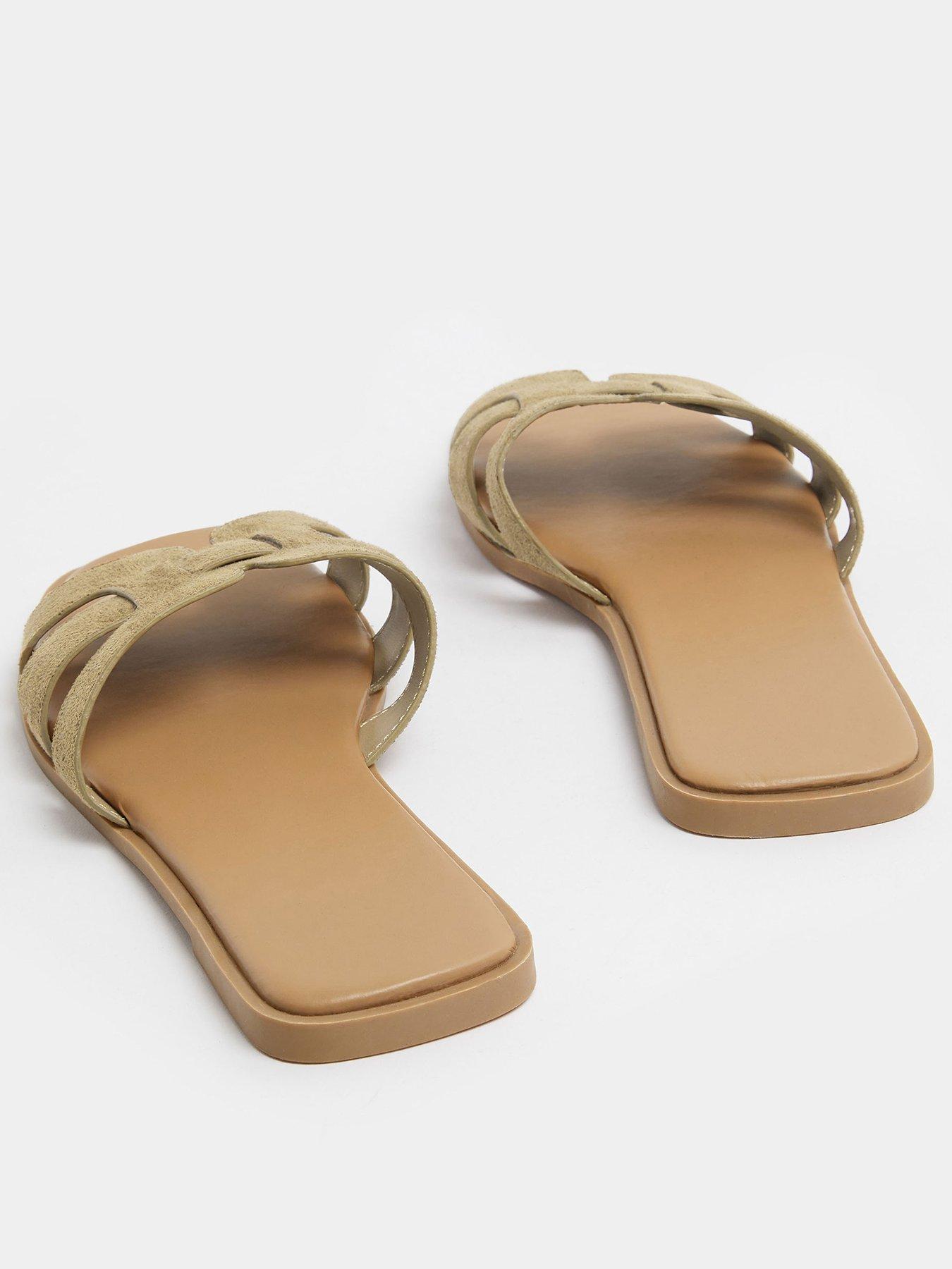 yours-extra-wide-fit-cut-out-mule-sandal-greenoutfit