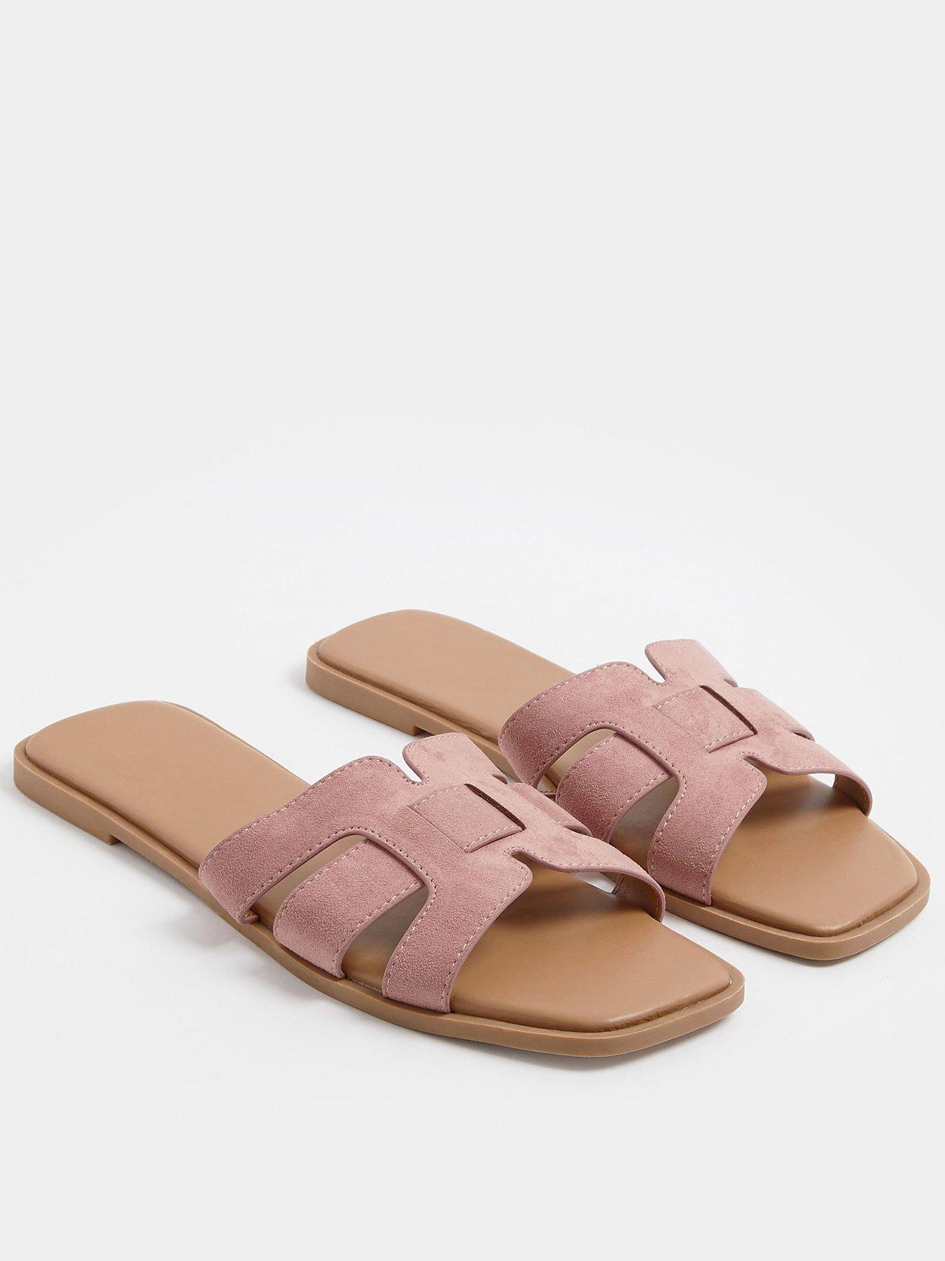 yours-wide-fit-cut-out-mule-sandal-pinkstillFront