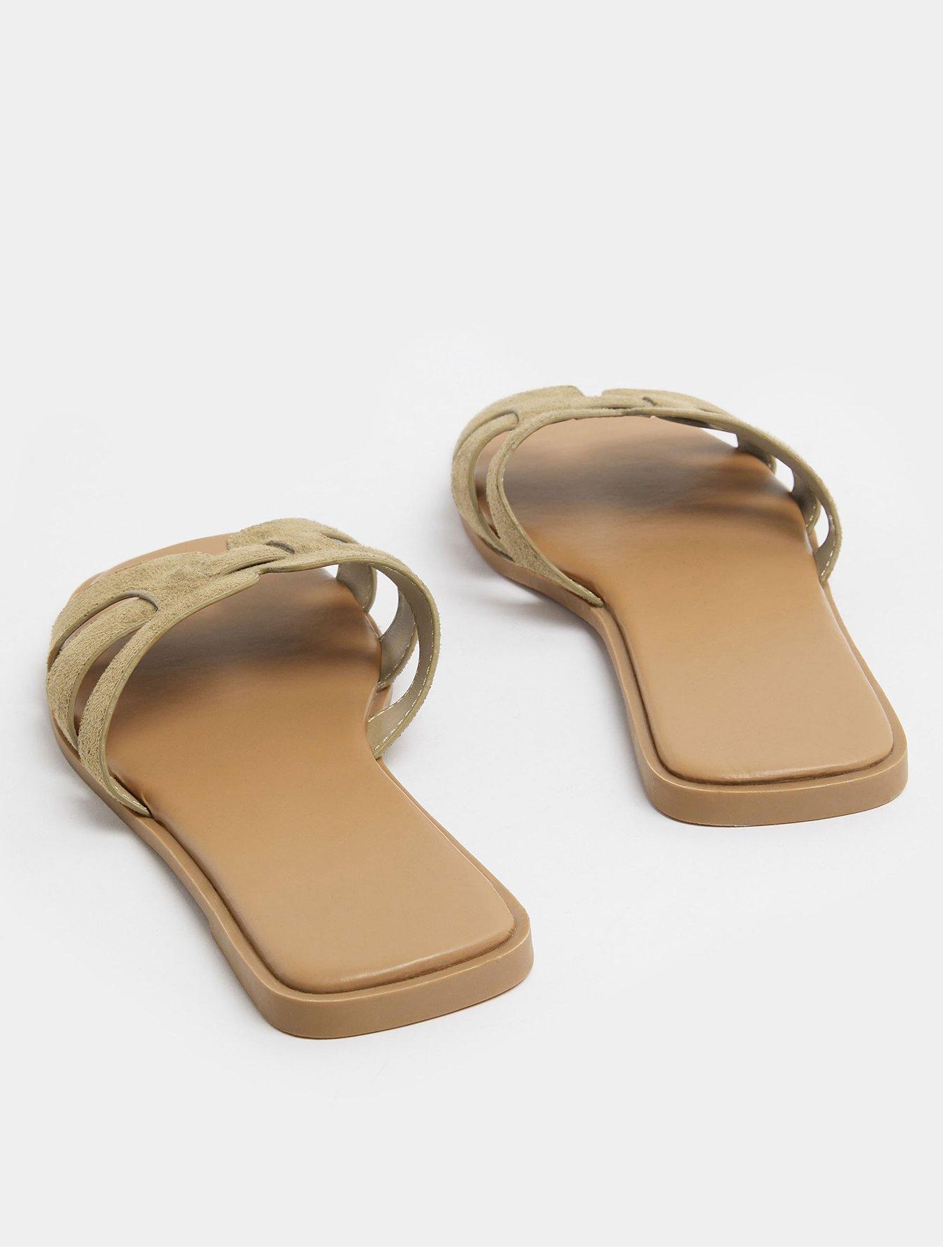 Image 3 of 4 of Yours Wide Fit Cut Out Mule Sandal - Khaki Green
