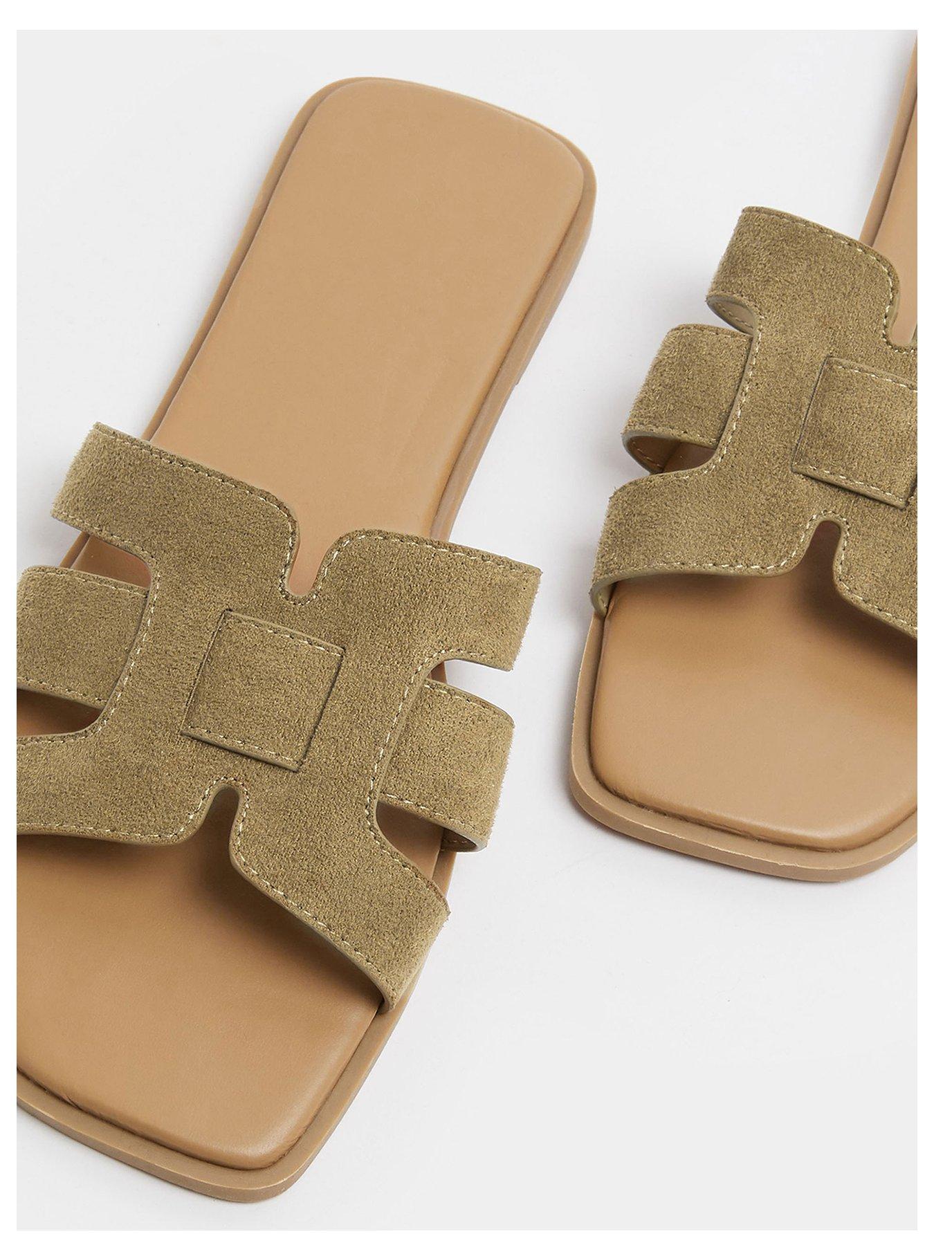 Image 4 of 4 of Yours Wide Fit Cut Out Mule Sandal - Khaki Green