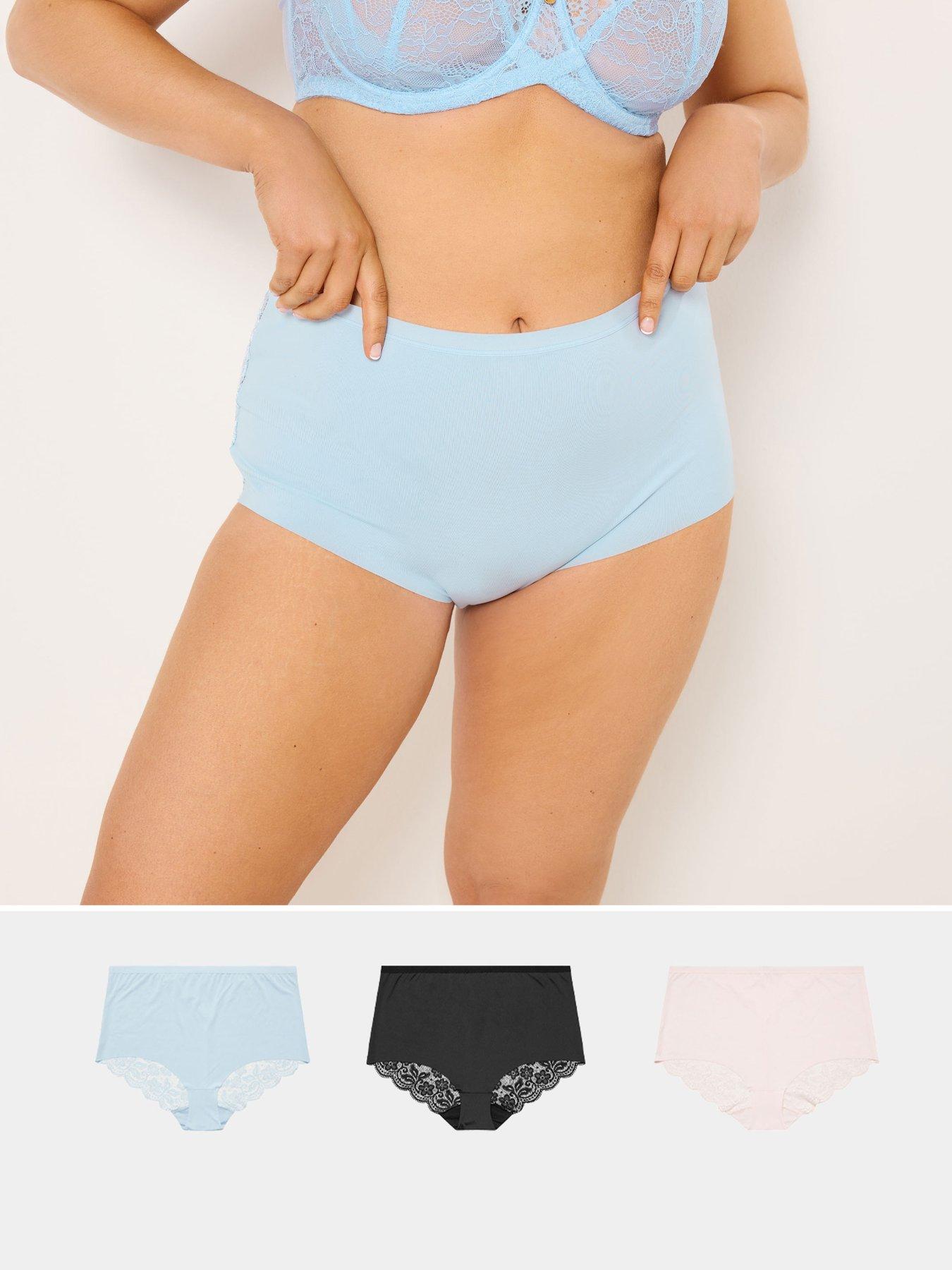 Image 1 of 5 of Yours Curve 3 Pack Lace Back Full Briefs