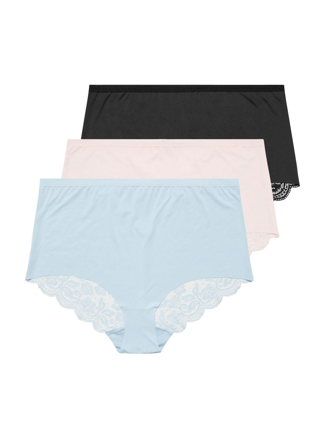 Image 5 of 5 of Yours Curve 3 Pack Lace Back Full Briefs