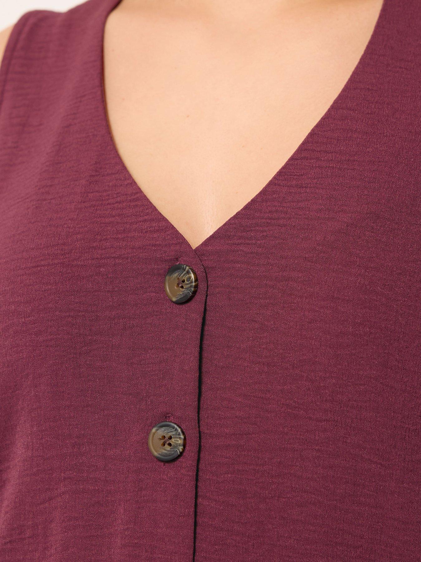Image 4 of 4 of Yours Curve Waistcoat Vest - Purple
