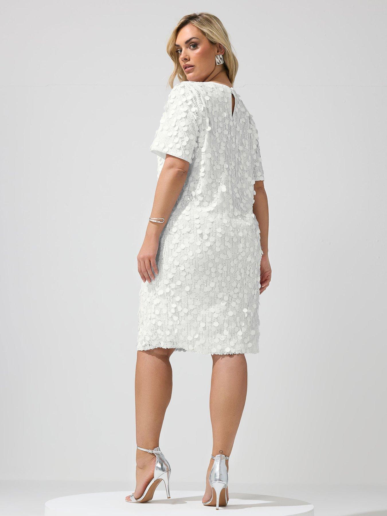 yours-curve-sequin-t-shirt-dress-whitestillFront