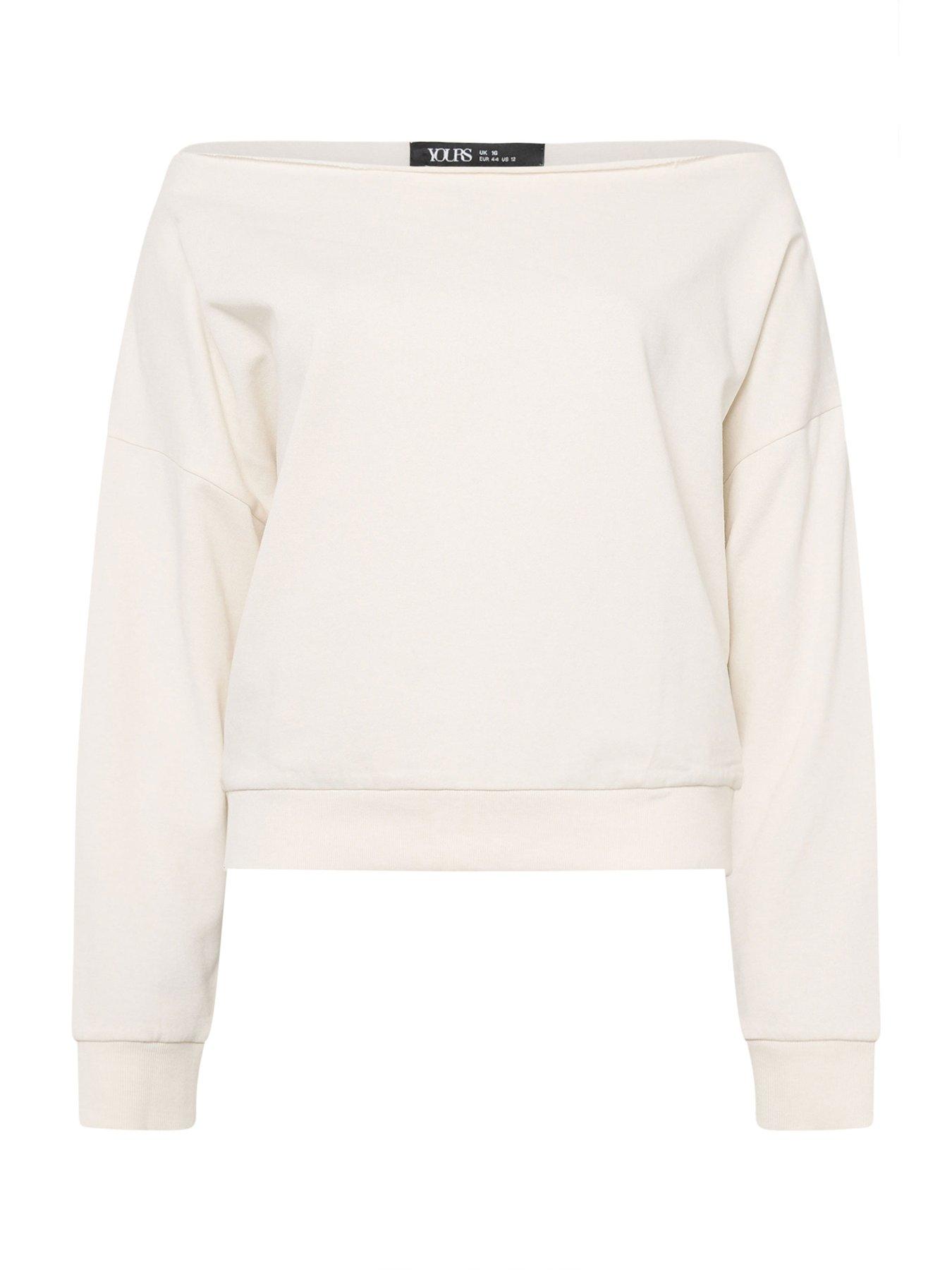 Image 5 of 5 of Yours Curve Off The Shoulder Sweatshirt - Cream