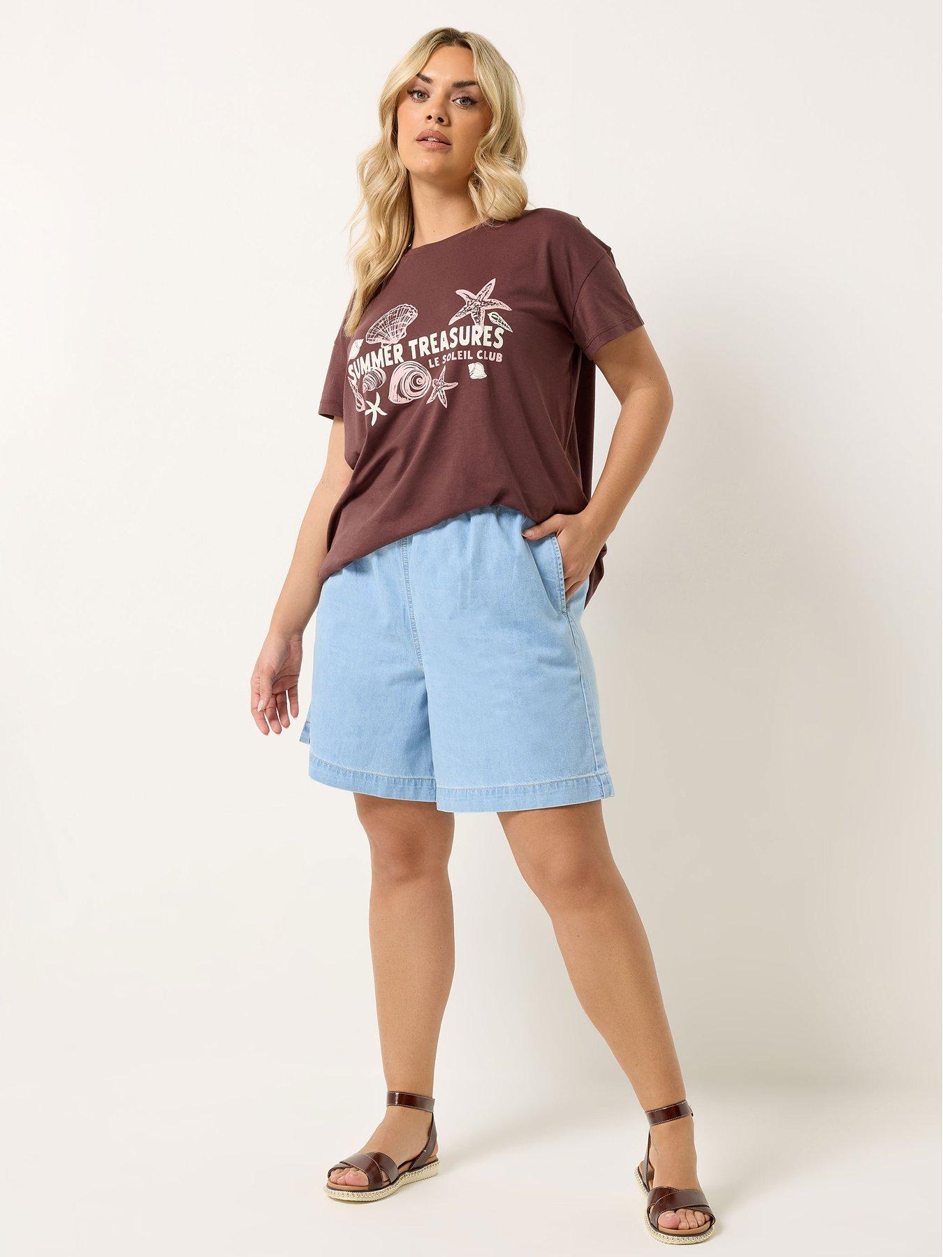 Image 3 of 5 of Yours Curve Denim Shorts