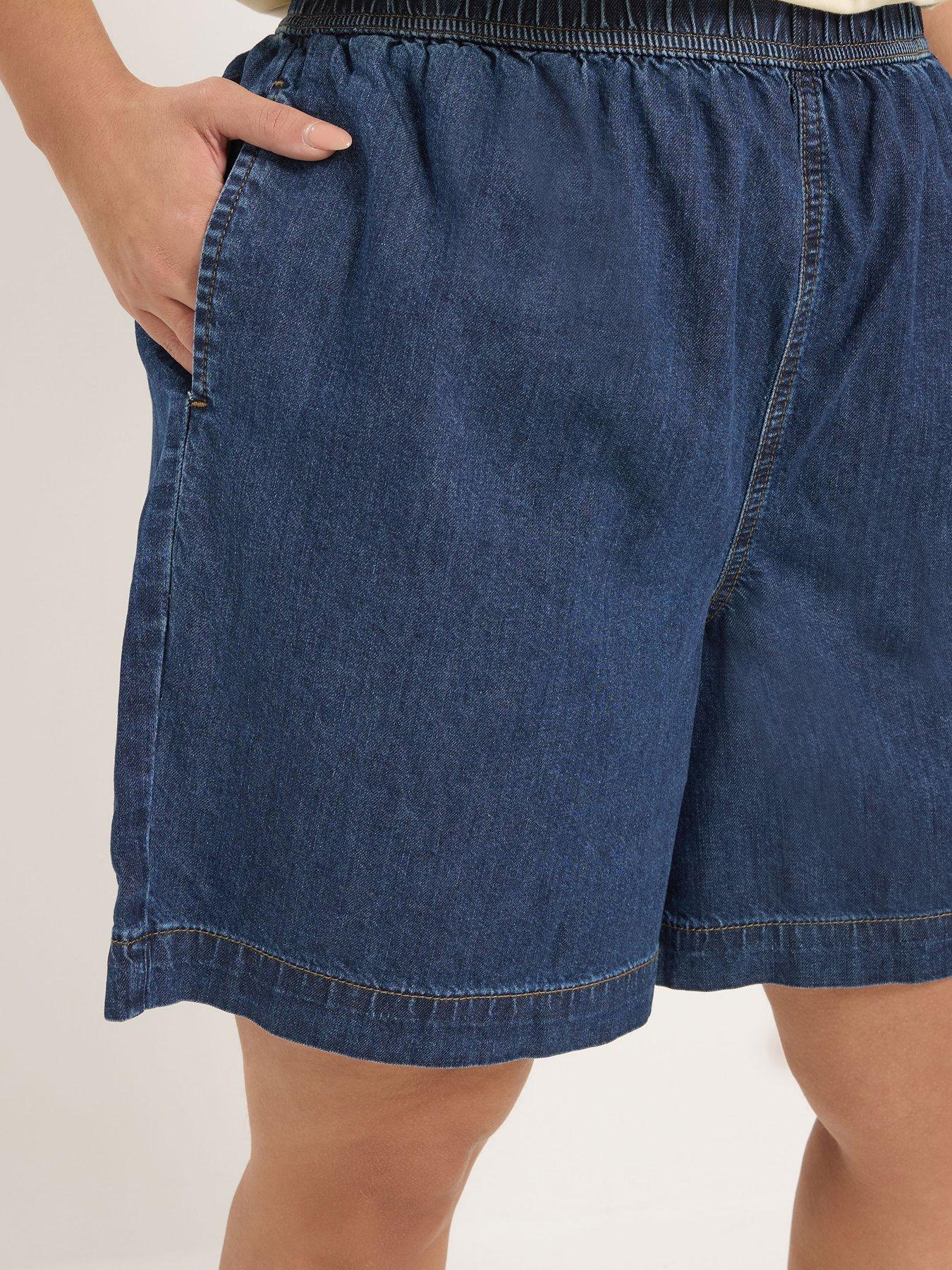 Image 4 of 5 of Yours Curve Denim Shorts - Blue