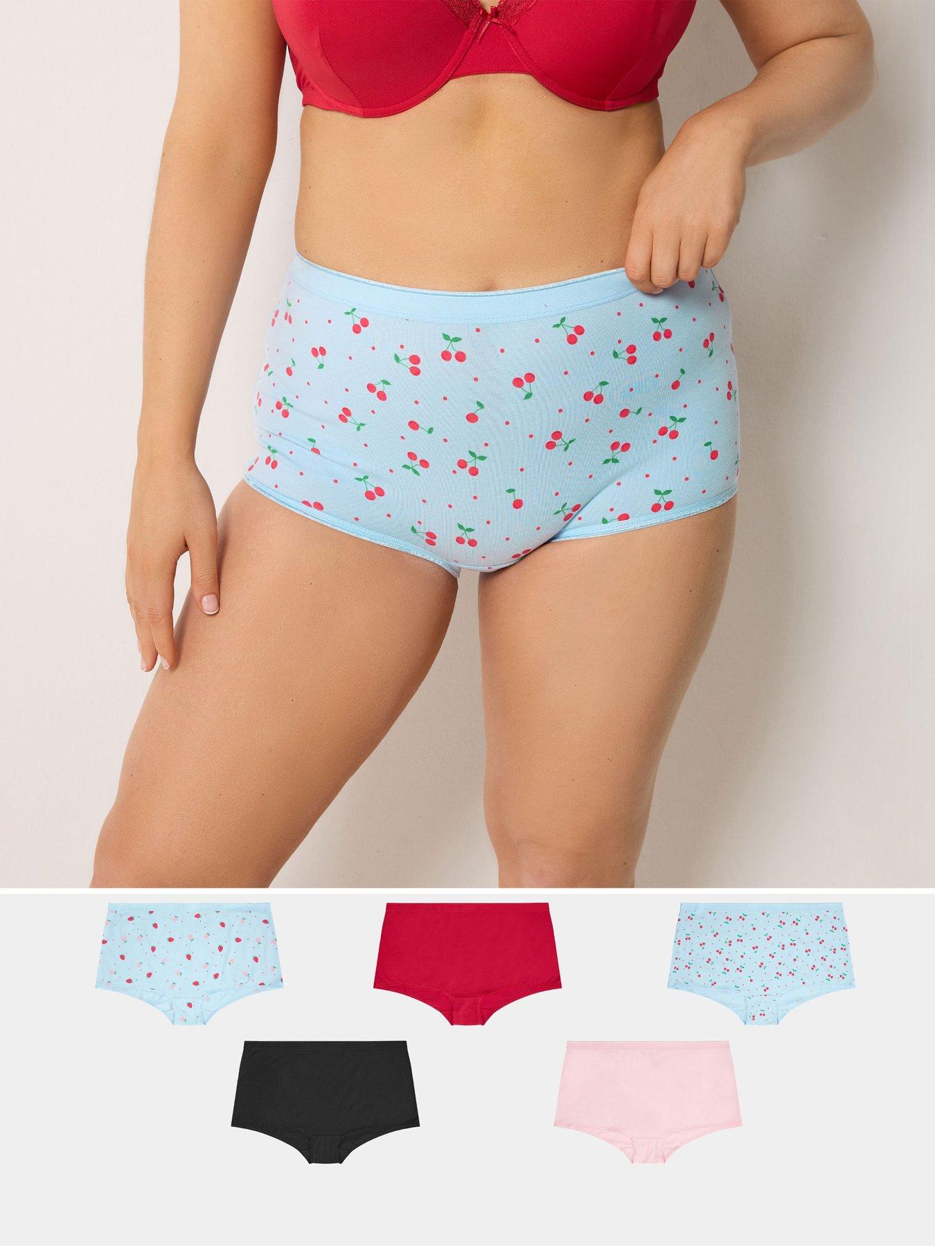 yours-curve-5-pack-berry-print-shortsfront