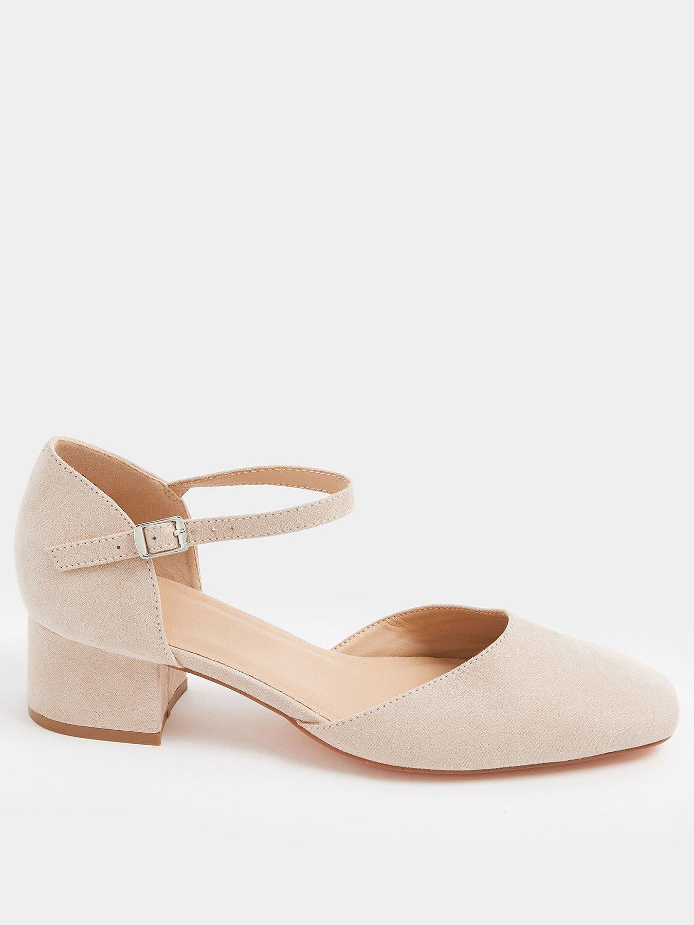 Image 1 of 4 of Yours Wide Fit 2 Part Square Toe Block Heel