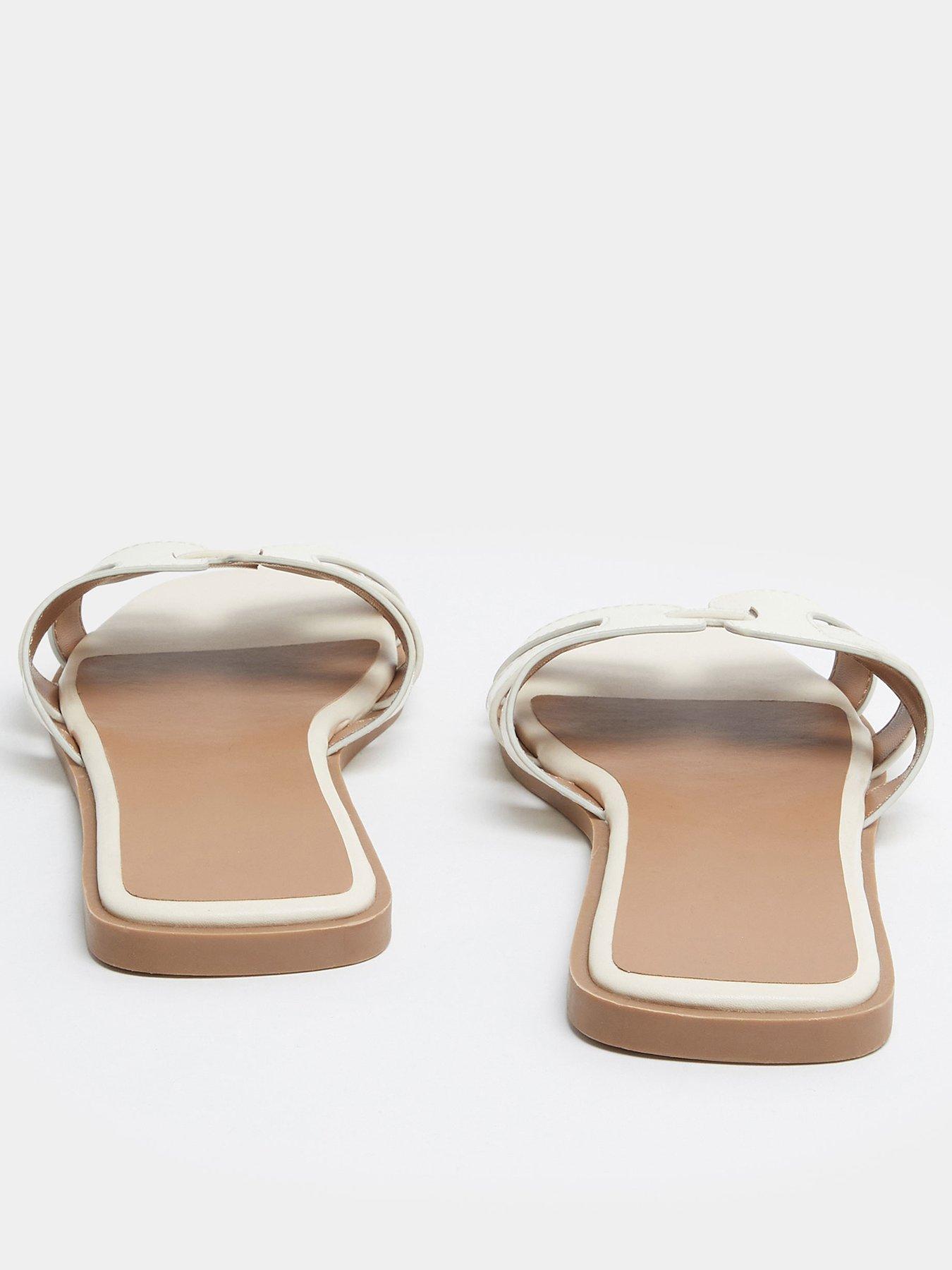 Image 3 of 4 of Yours Wide Fit Cut Out Mule Sandals - White