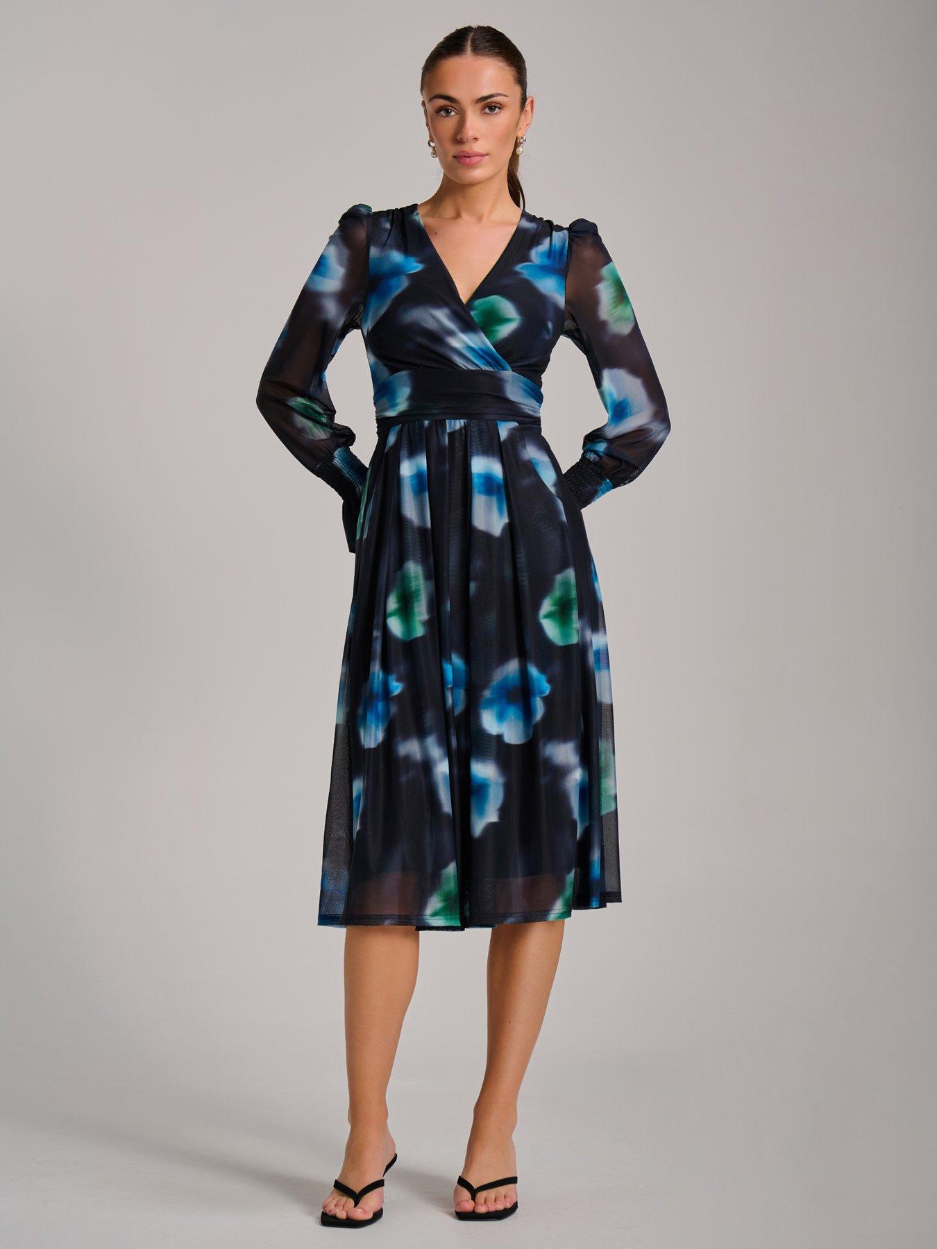 jolie-moi-long-sleeve-printed-mesh-midi-dressfront