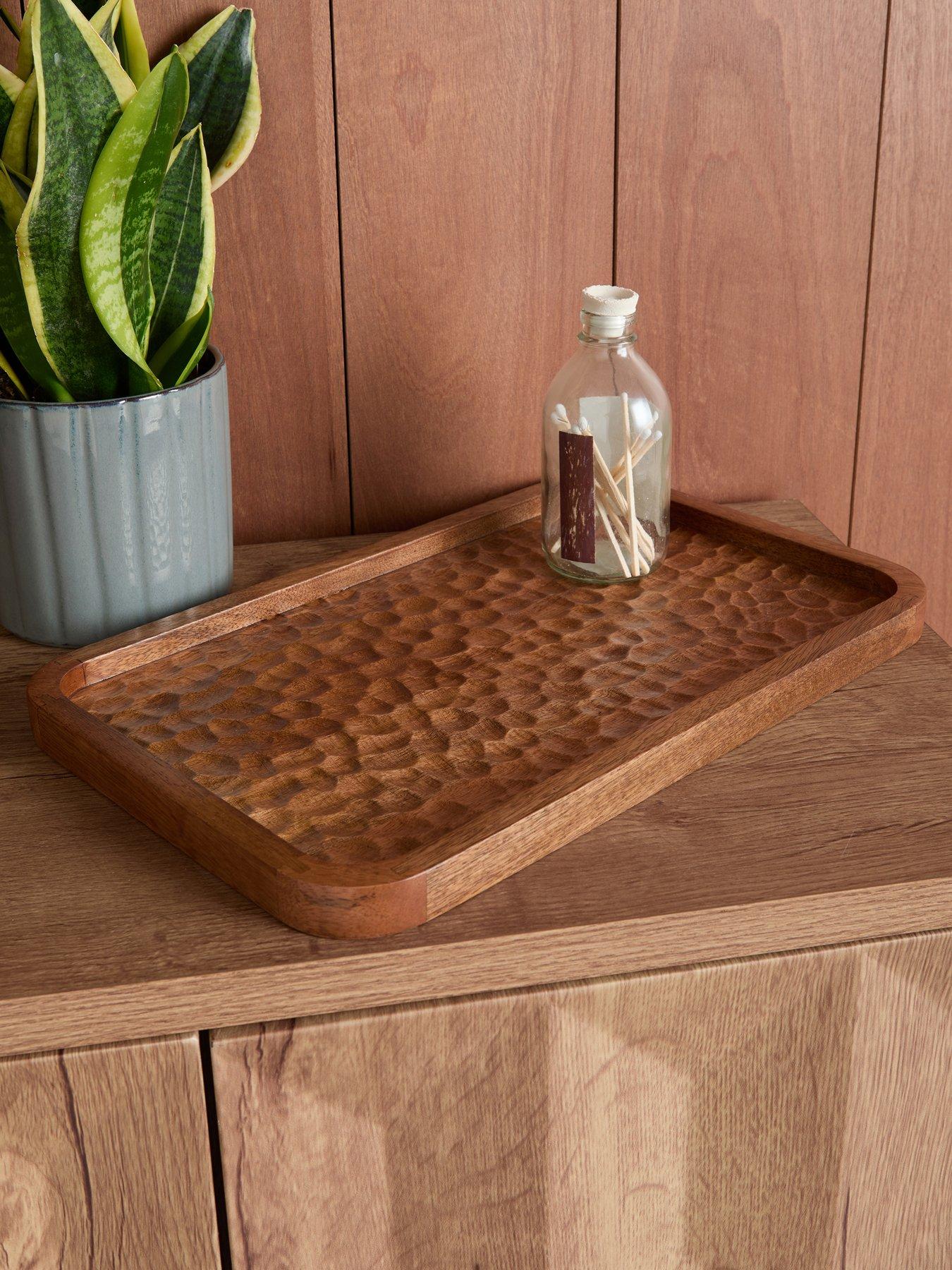 The Very Collection Rectangular Wooden Carved Tray