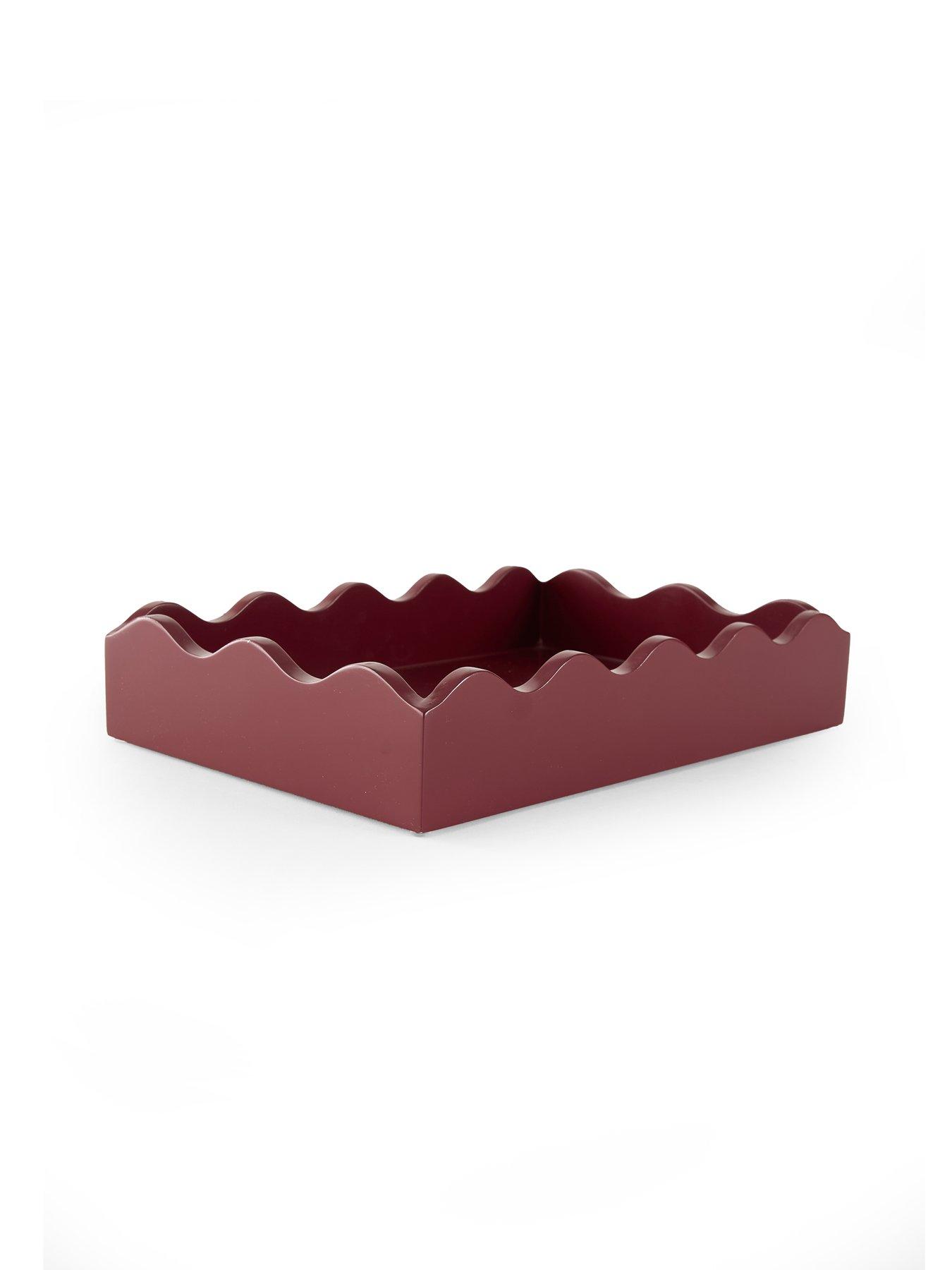Image 3 of 7 of The Very Collection Wavy Edge Tray - Burgundy