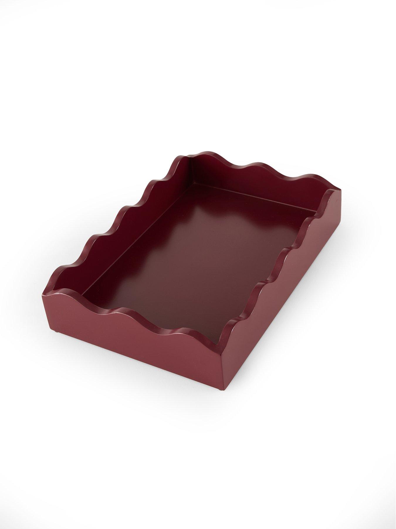 Image 4 of 7 of The Very Collection Wavy Edge Tray - Burgundy