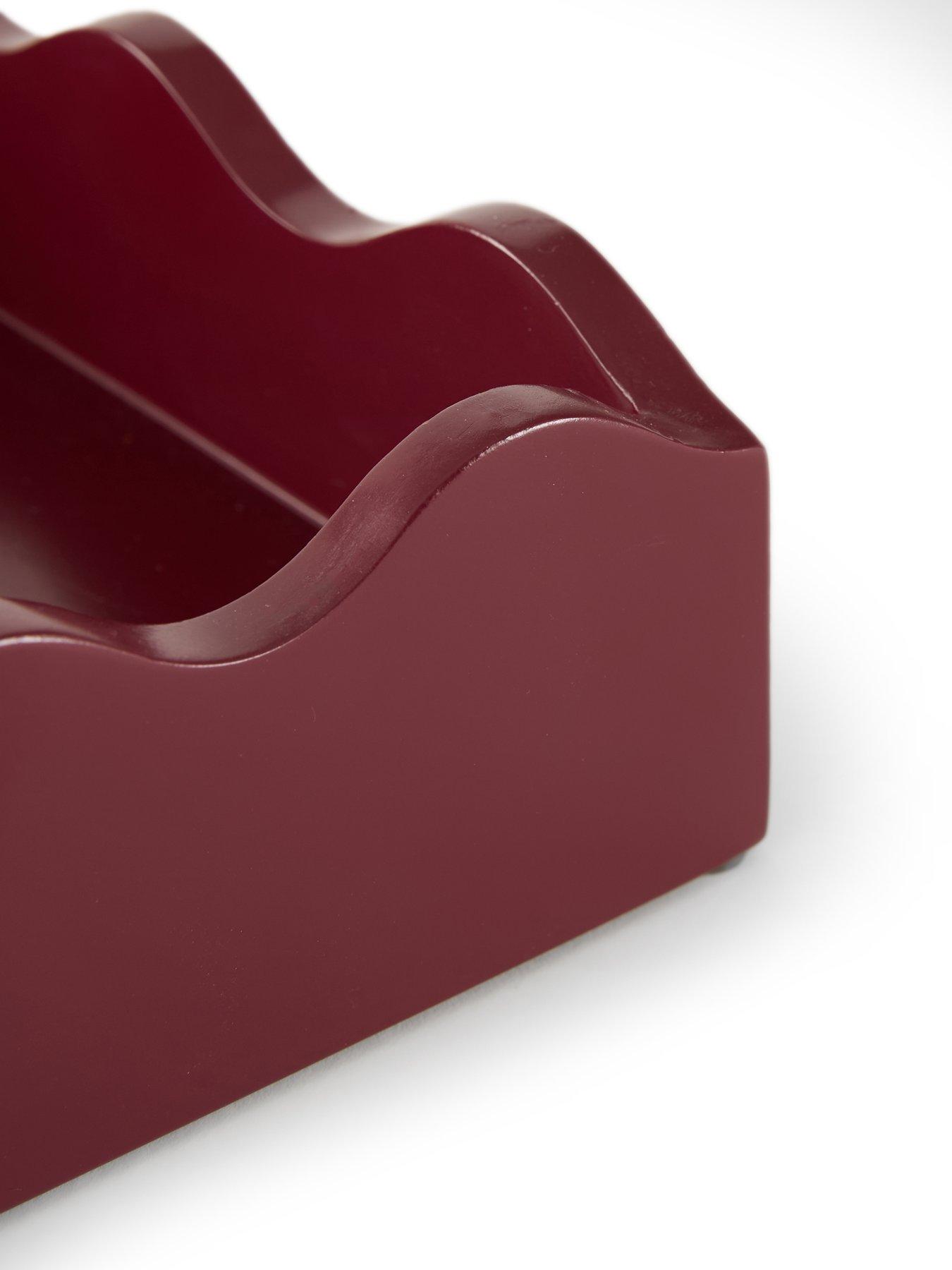 Image 6 of 7 of The Very Collection Wavy Edge Tray - Burgundy