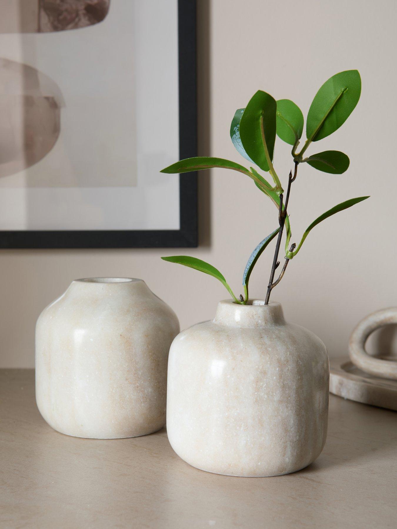 Michelle Keegan Home Set Of 2 Marble Mini Bud Vases