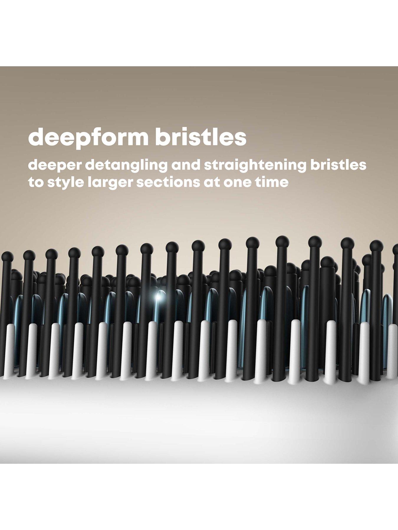 Image 2 of 7 of Revamp Deepform Ceramic Straightening Hot Brush - White