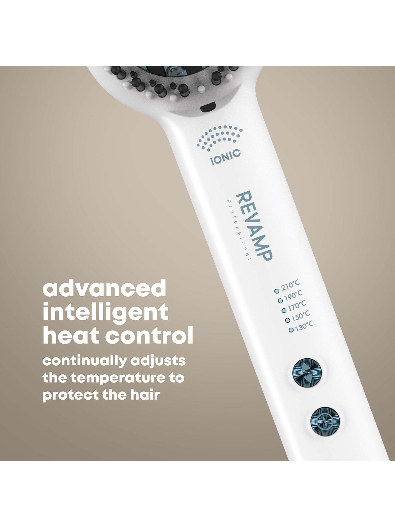Image 5 of 7 of Revamp Deepform Ceramic Straightening Hot Brush - White