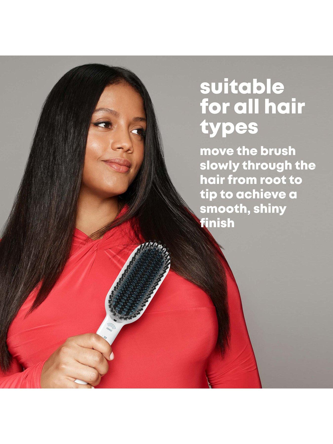 Image 6 of 7 of Revamp Deepform Ceramic Straightening Hot Brush - White