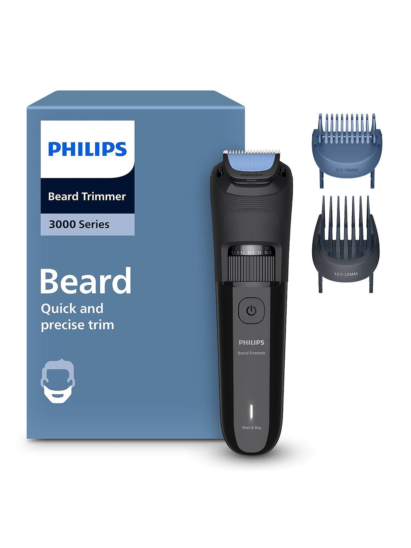 Philips Beard Trimmer 3000 Series - Self-sharpening Blades with Round Tips, 40 Lock-in Settings, Lift&Trim Comb, 100% Waterproof, BT3620/15