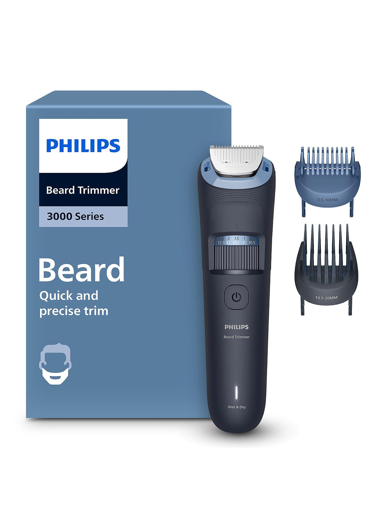 Philips Beard Trimmer 3000 Series - Self-sharpening Metal Blades, 40 Lock-in Settings, Lift&Trim Comb, 100% Waterproof, Battery Indicator, BT3665/15