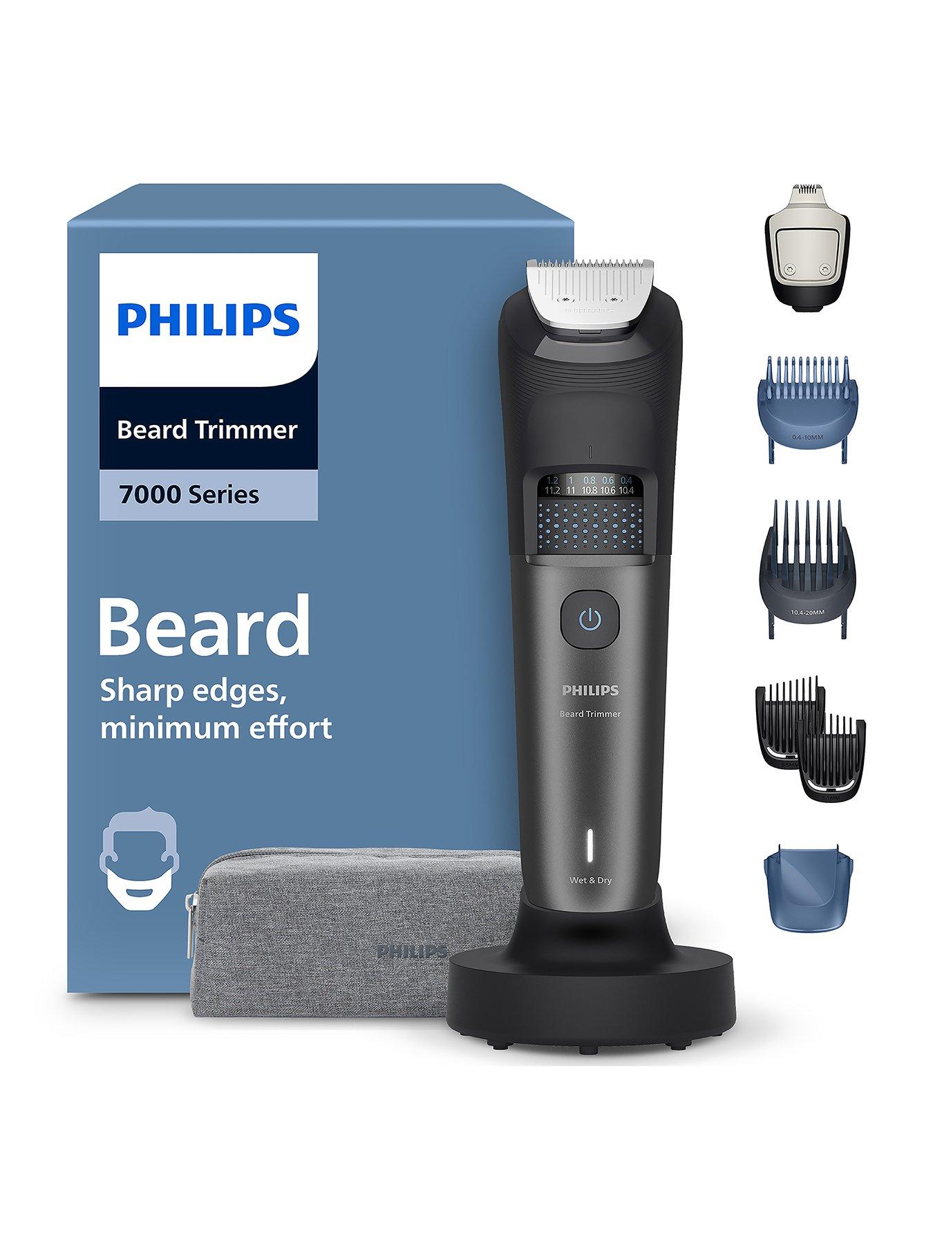 Philips Philips Beard Trimmer 7000 Series - Self-sharpening Metal Blades, 40 Lock-in Settings, BeardSense Technology, Hair Collector, Charging Stand,BT7665/15