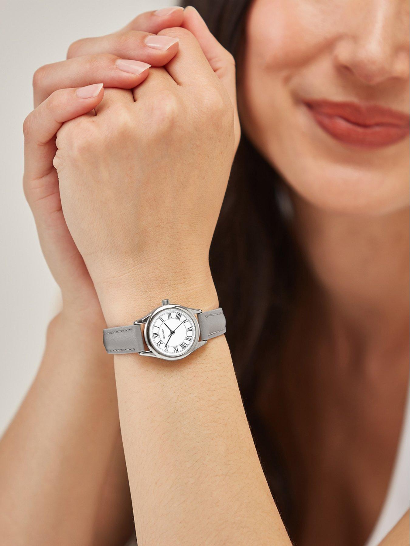 Image 2 of 6 of Sekonda Sekonda Womens Evans Grey Leather Strap with White Dial Analogue Watch