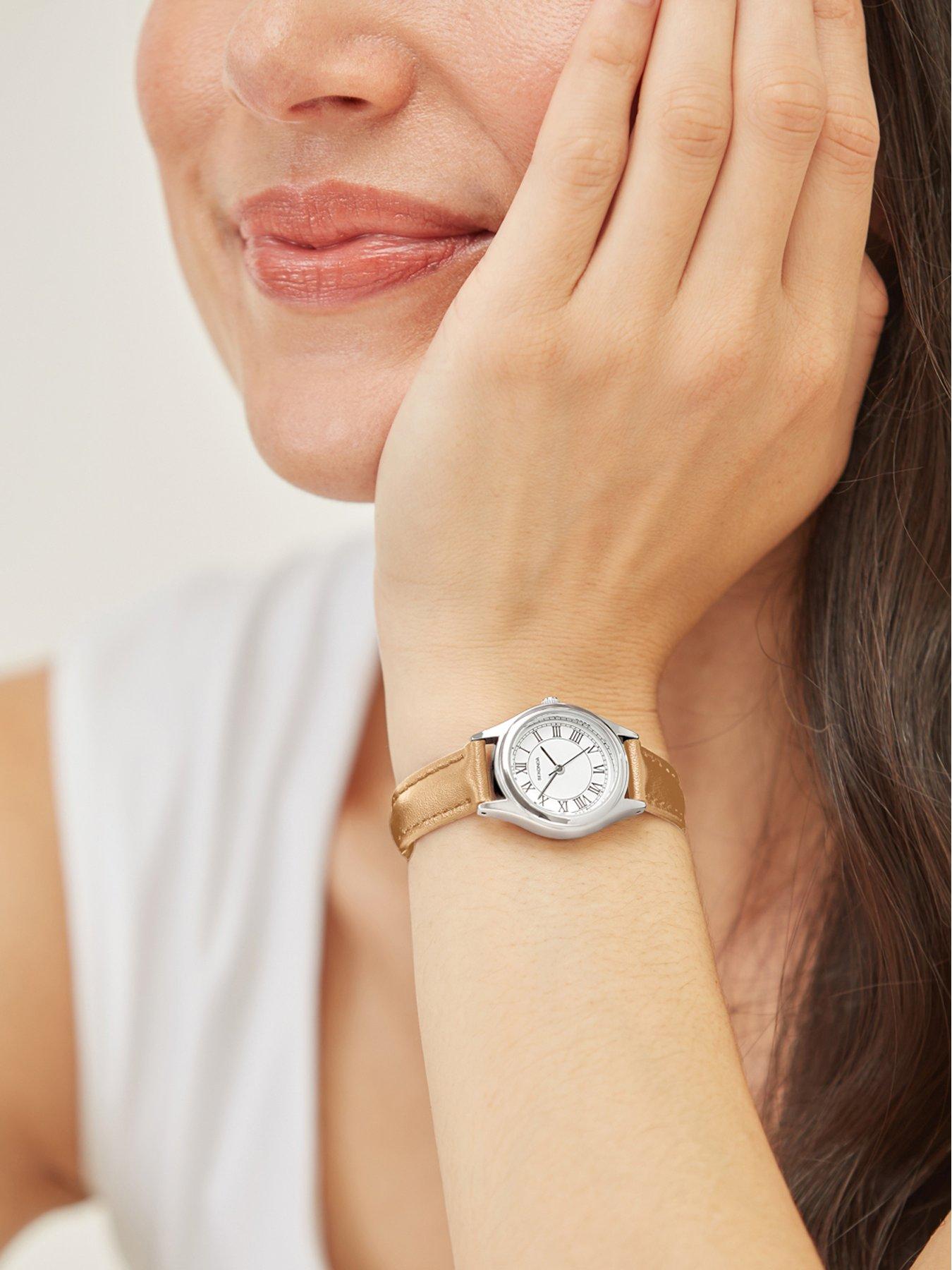 Image 2 of 6 of Sekonda Sekonda Womens Evans Tan Leather Strap with White Dial Analogue Watch