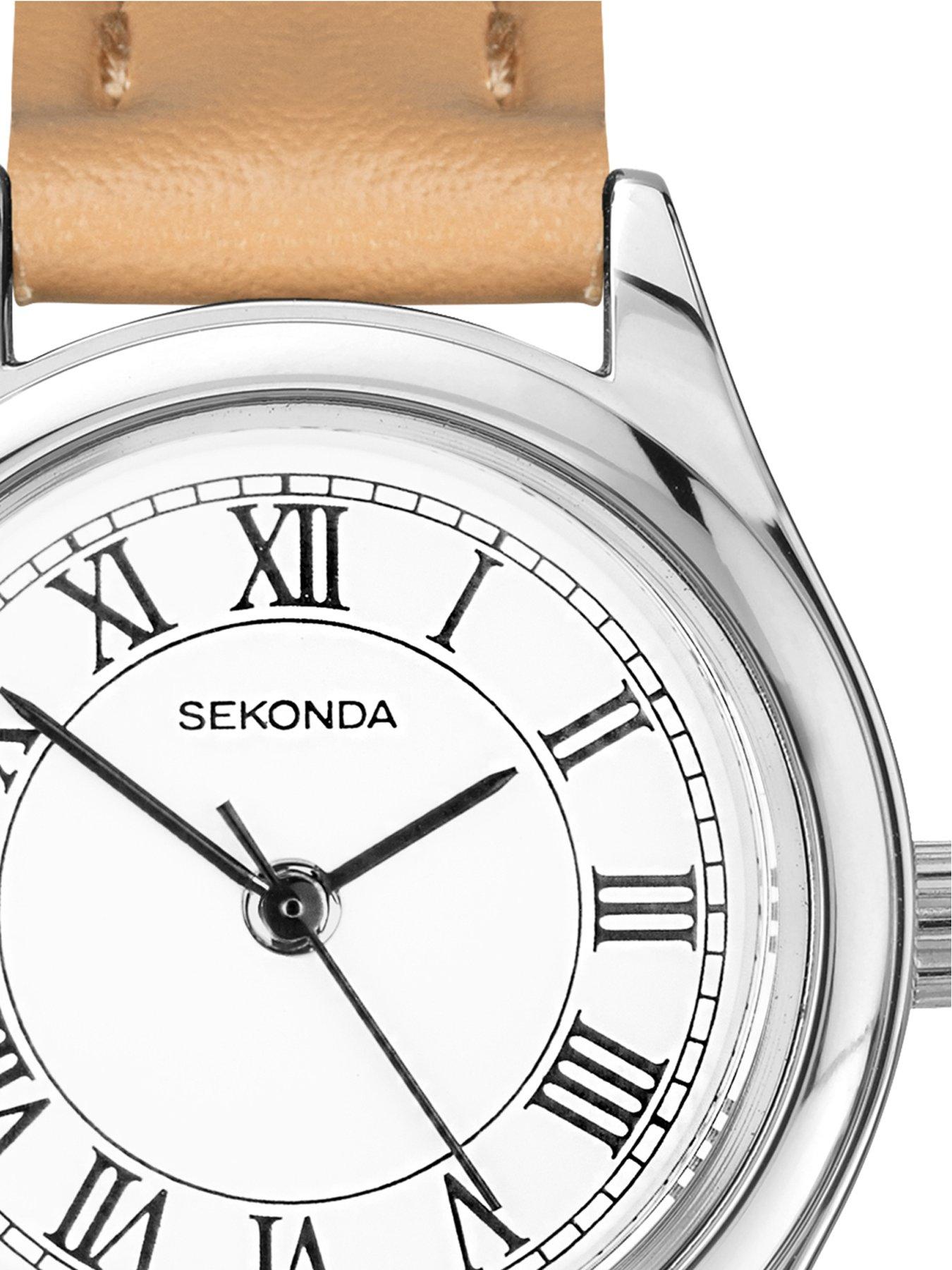 Image 3 of 6 of Sekonda Sekonda Womens Evans Tan Leather Strap with White Dial Analogue Watch