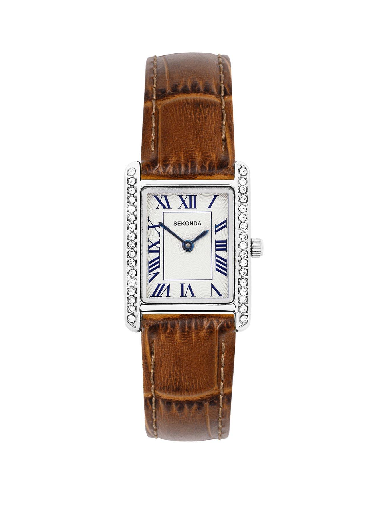 Sekonda Sekonda Womens Colette Brown Leather Strap with White Dial Analogue Watch