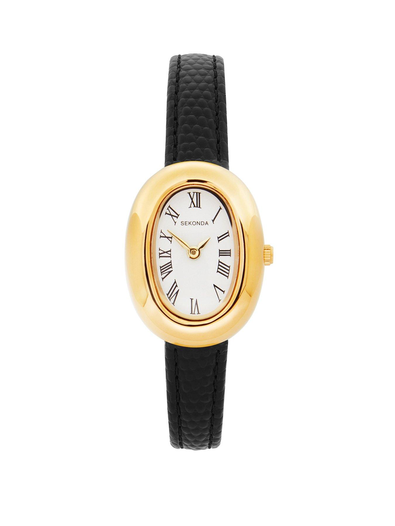 Sekonda Sekonda Womens Bellamy Black Leather Strap with White Dial Analogue Watch