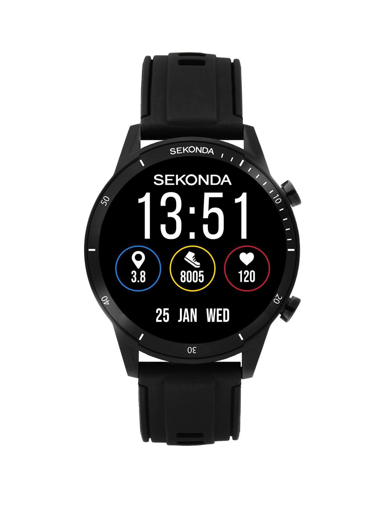Sekonda Sekonda Mens Active Go Black Silicone Strap with LCD Dial Smartwatch
