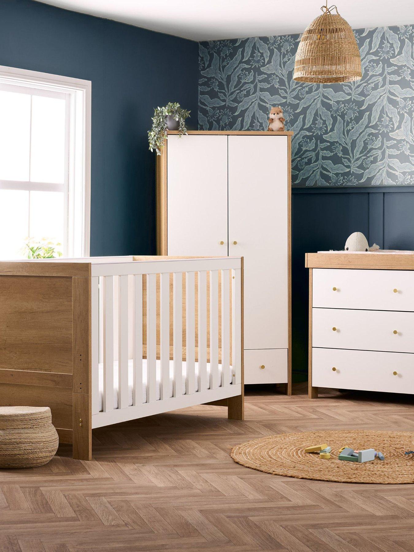 Image 1 of 7 of Obaby Nika 3-piece Nursery Furniture&nbsp;Room Set - Oak &amp; White