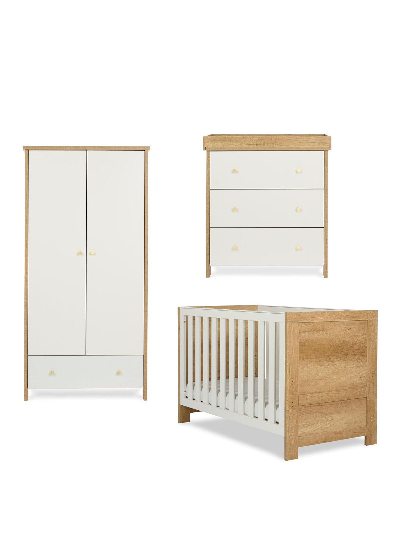 Image 2 of 7 of Obaby Nika 3-piece Nursery Furniture&nbsp;Room Set - Oak &amp; White