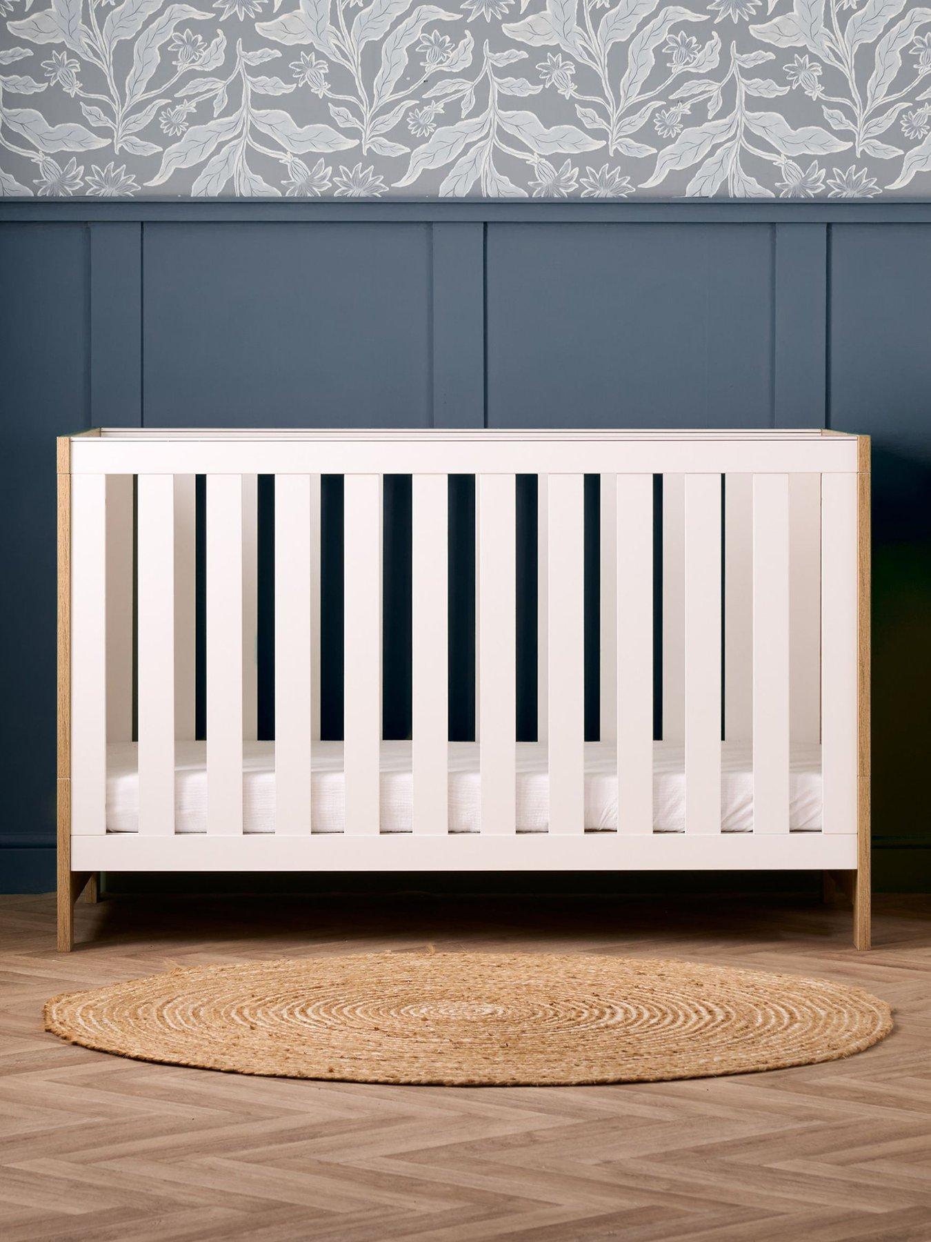 Image 1 of 7 of Obaby Nika Cot Bed - Oak & White