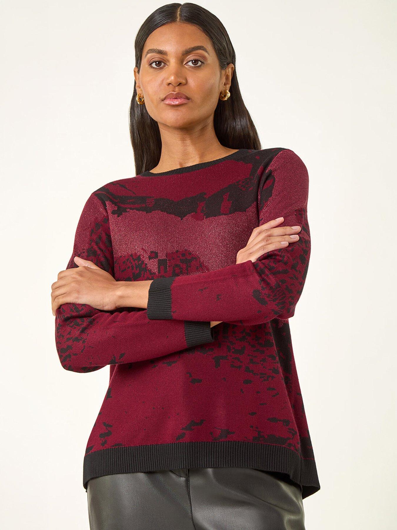 Roman Shimmer Colour Block Knit Jumper