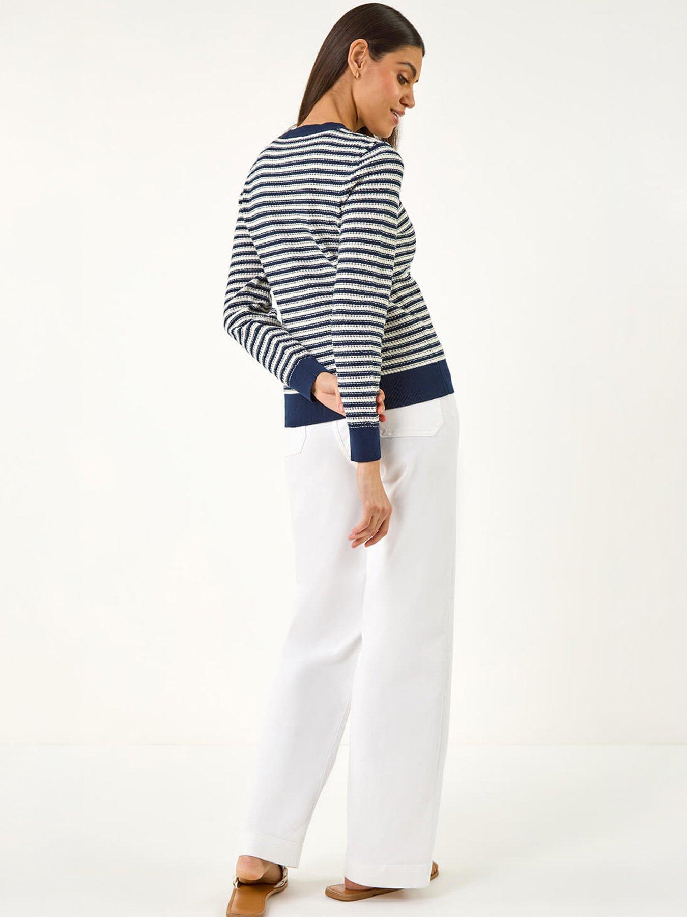 Image 2 of 5 of Roman Stripe Bow Front Cardigan