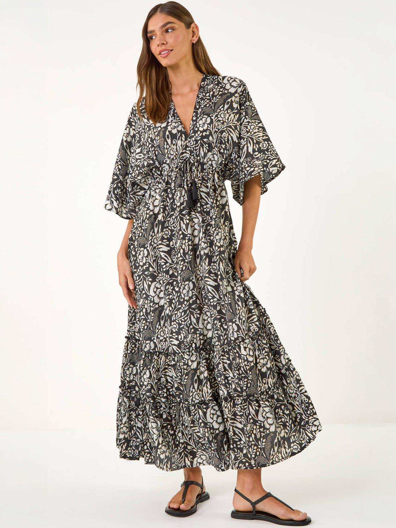 roman-boho-floral-print-v-neck-maxi-dressdetail