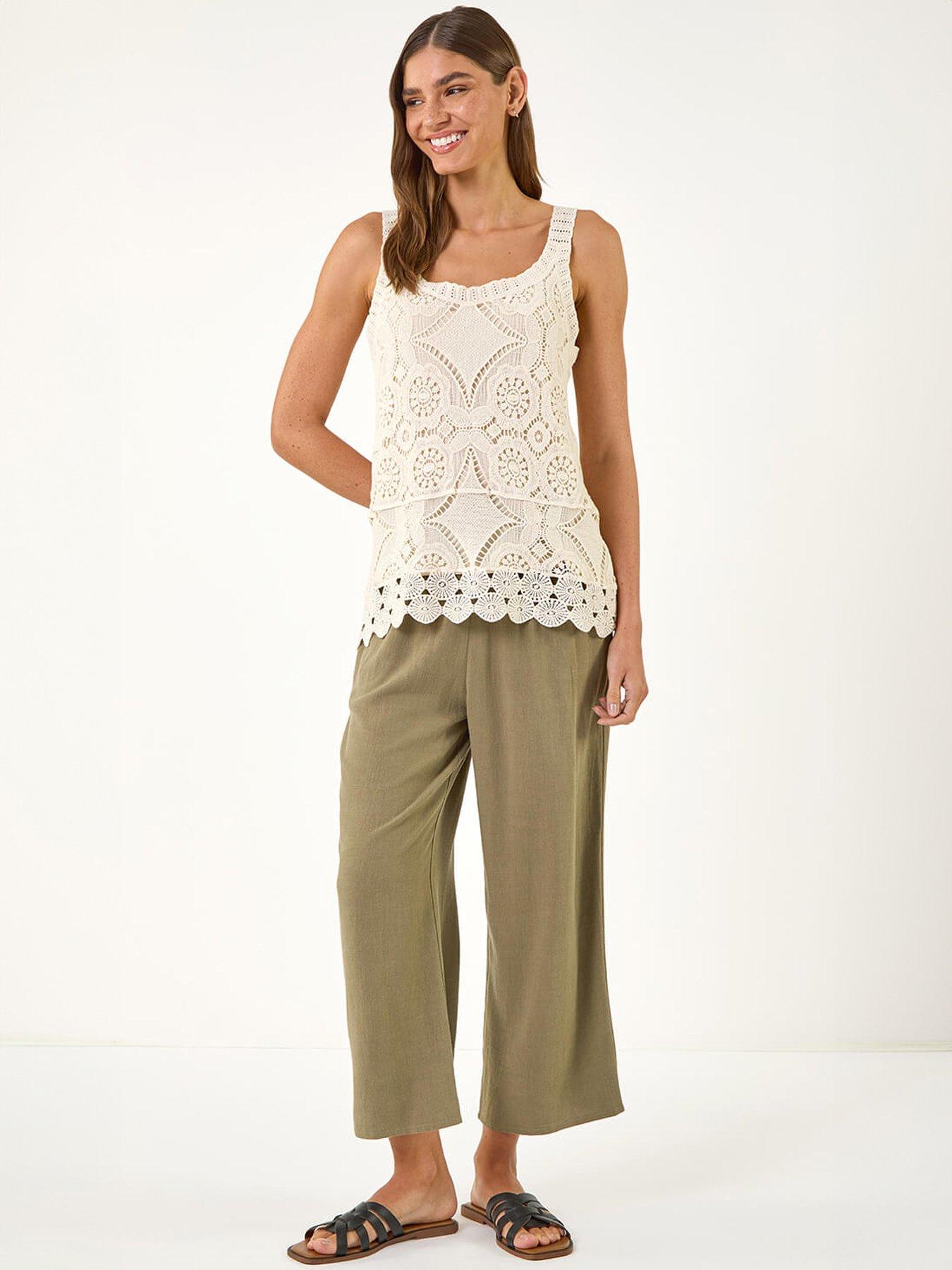Image 3 of 5 of Roman Cropped Linen Trouser