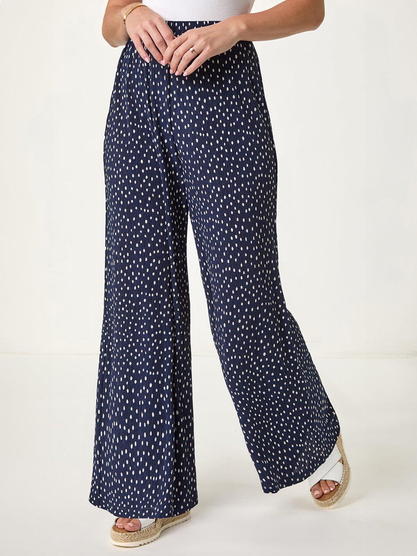 Roman Spot Print Crinkle Trouser